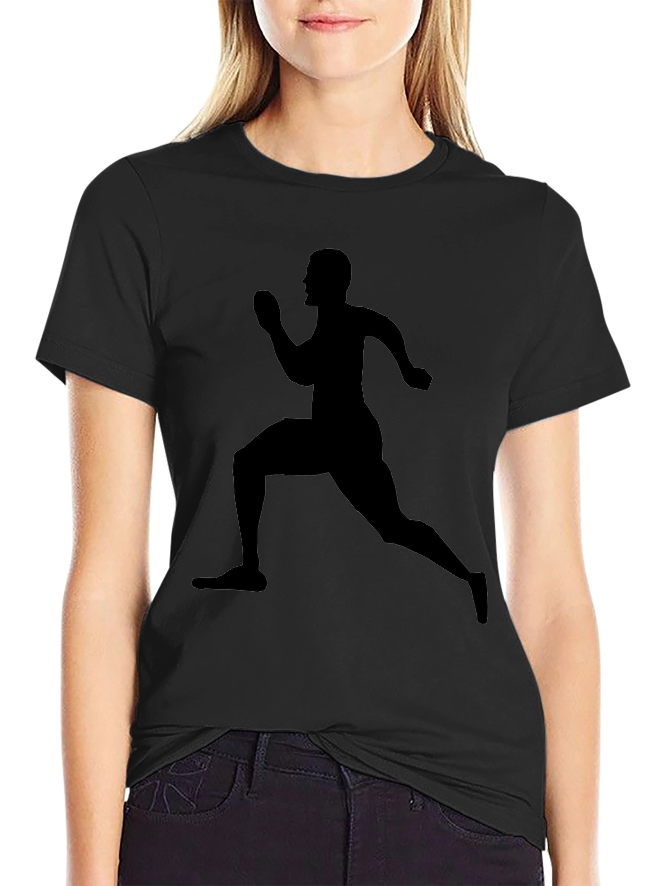 Running Silhouette Tee - Black Graphic T-Shirt