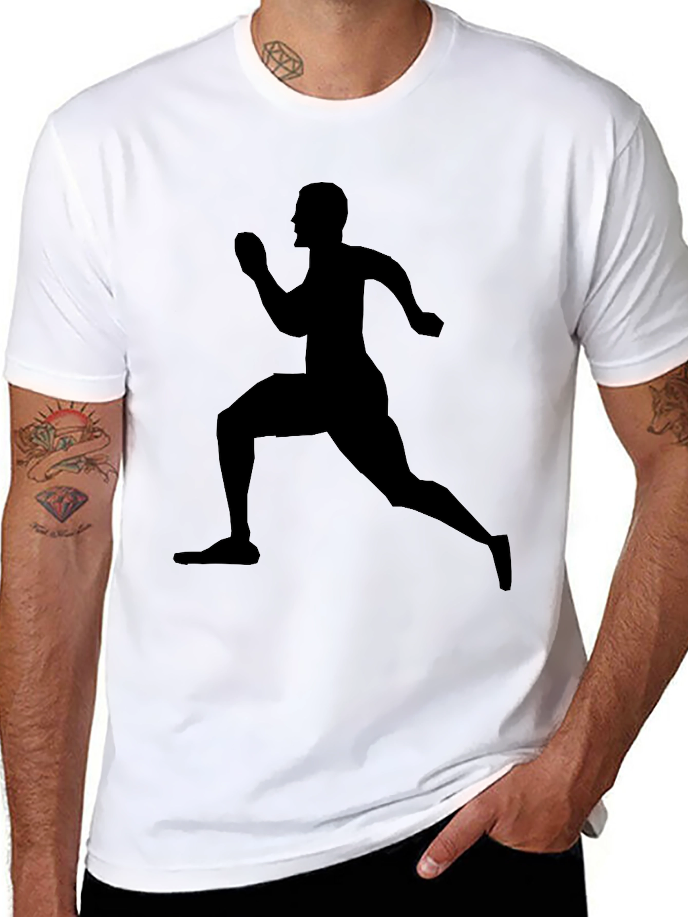 Running Silhouette Tee - Black Graphic T-Shirt