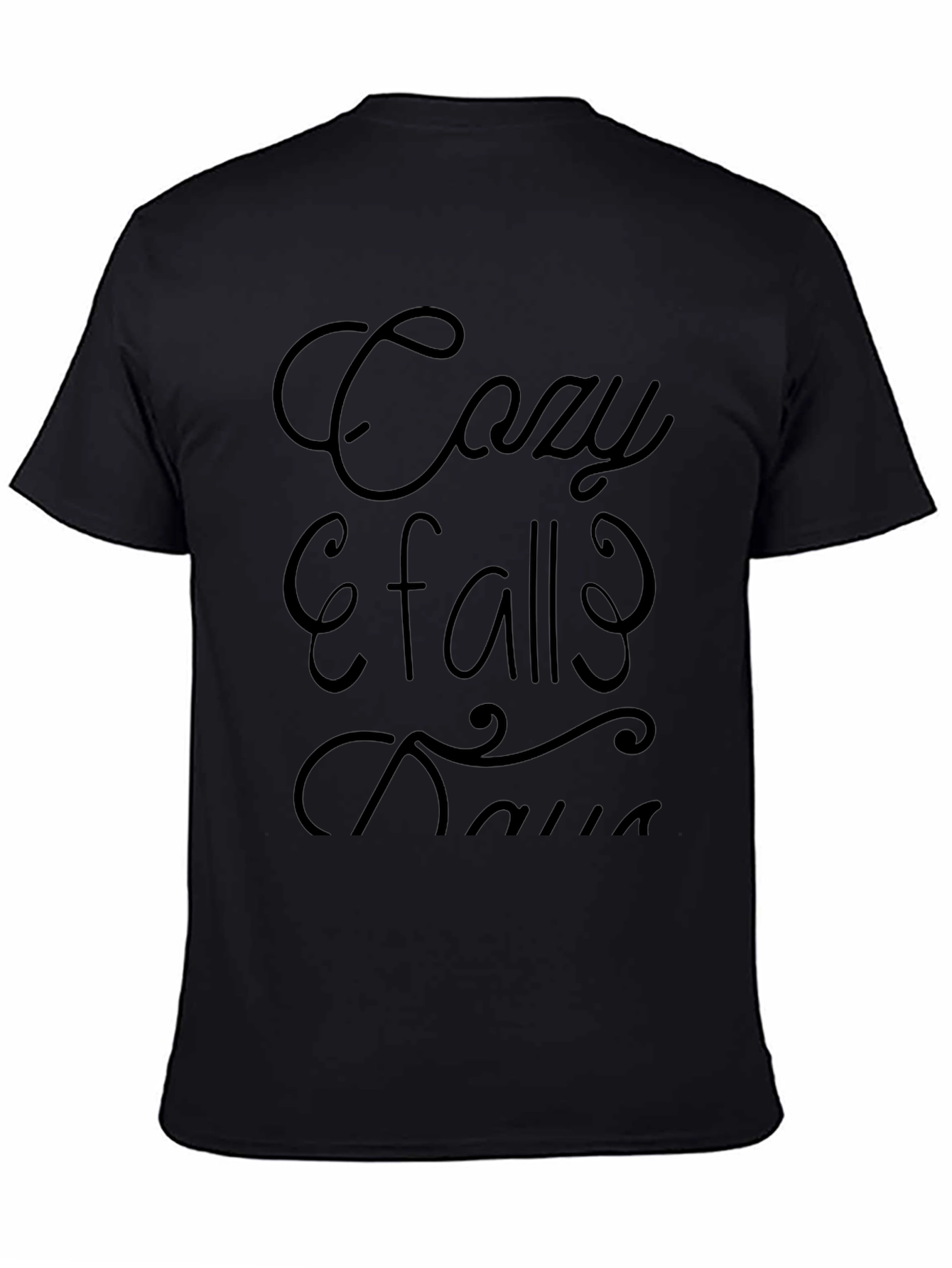 Cozy Fall Days Black Graphic Tee Shirt