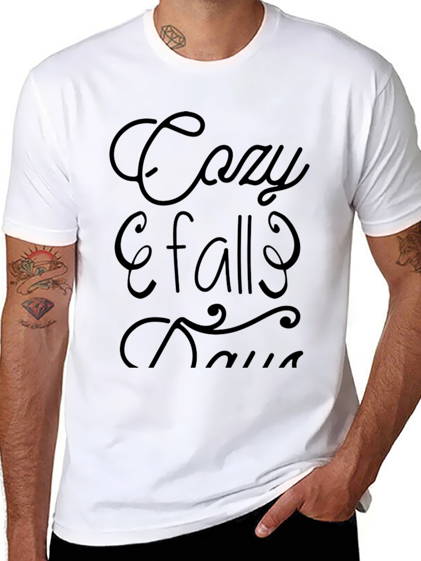 Cozy Fall Days Black Graphic Tee Shirt