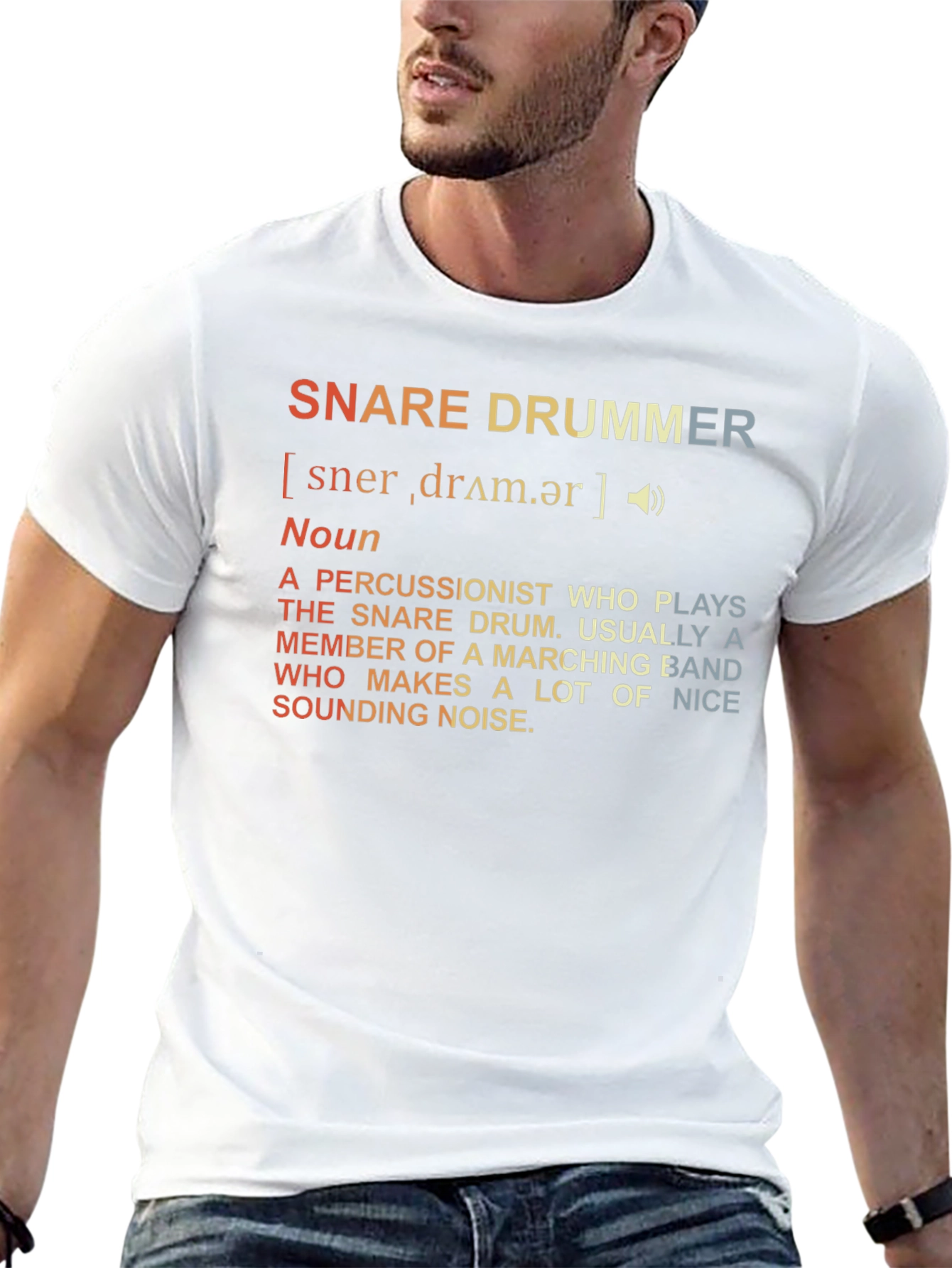 Snare Drummer Definition T-Shirt: Marching Band Percussionist Tee