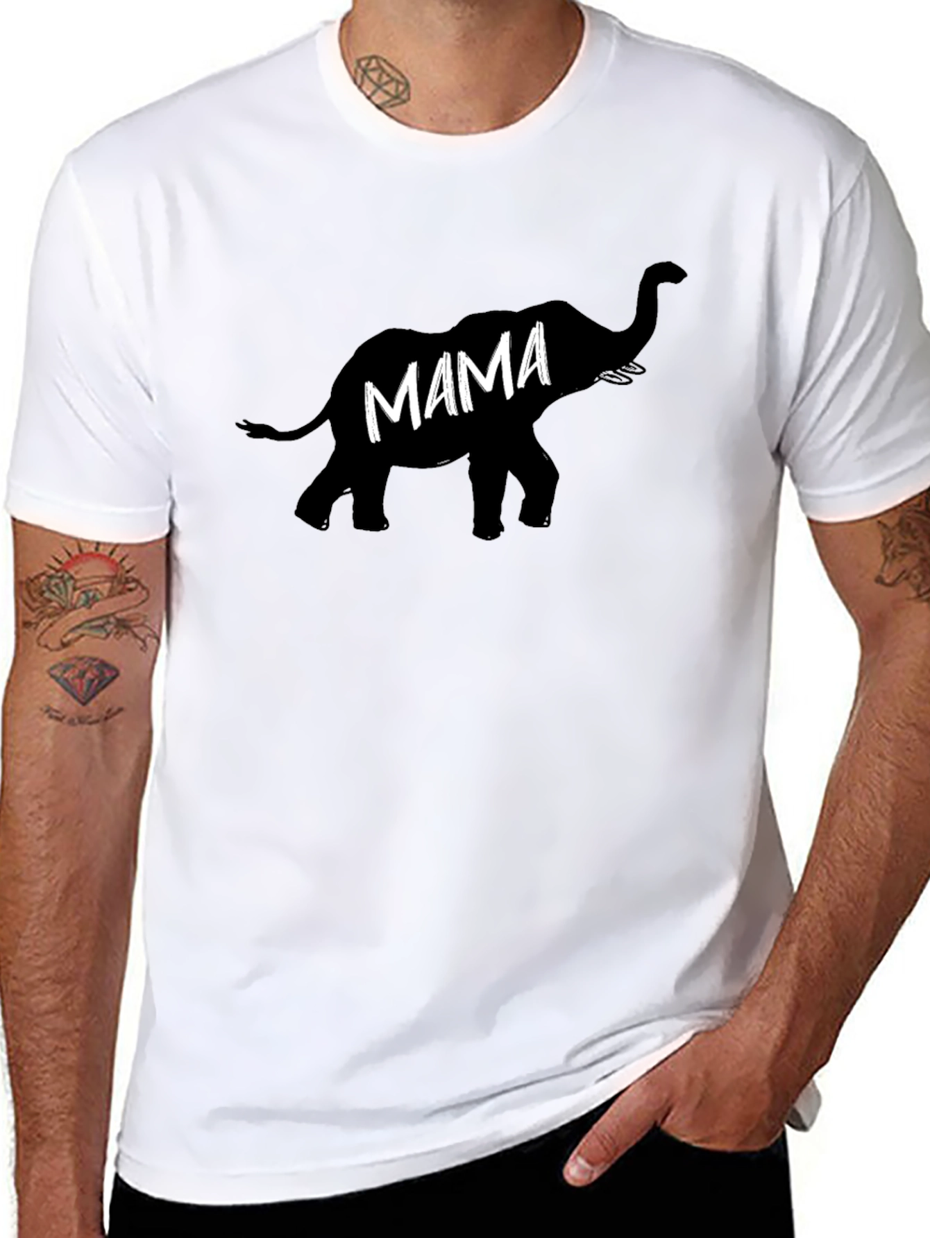 Mama Elephant Black T-Shirt -  Comfortable & Stylish