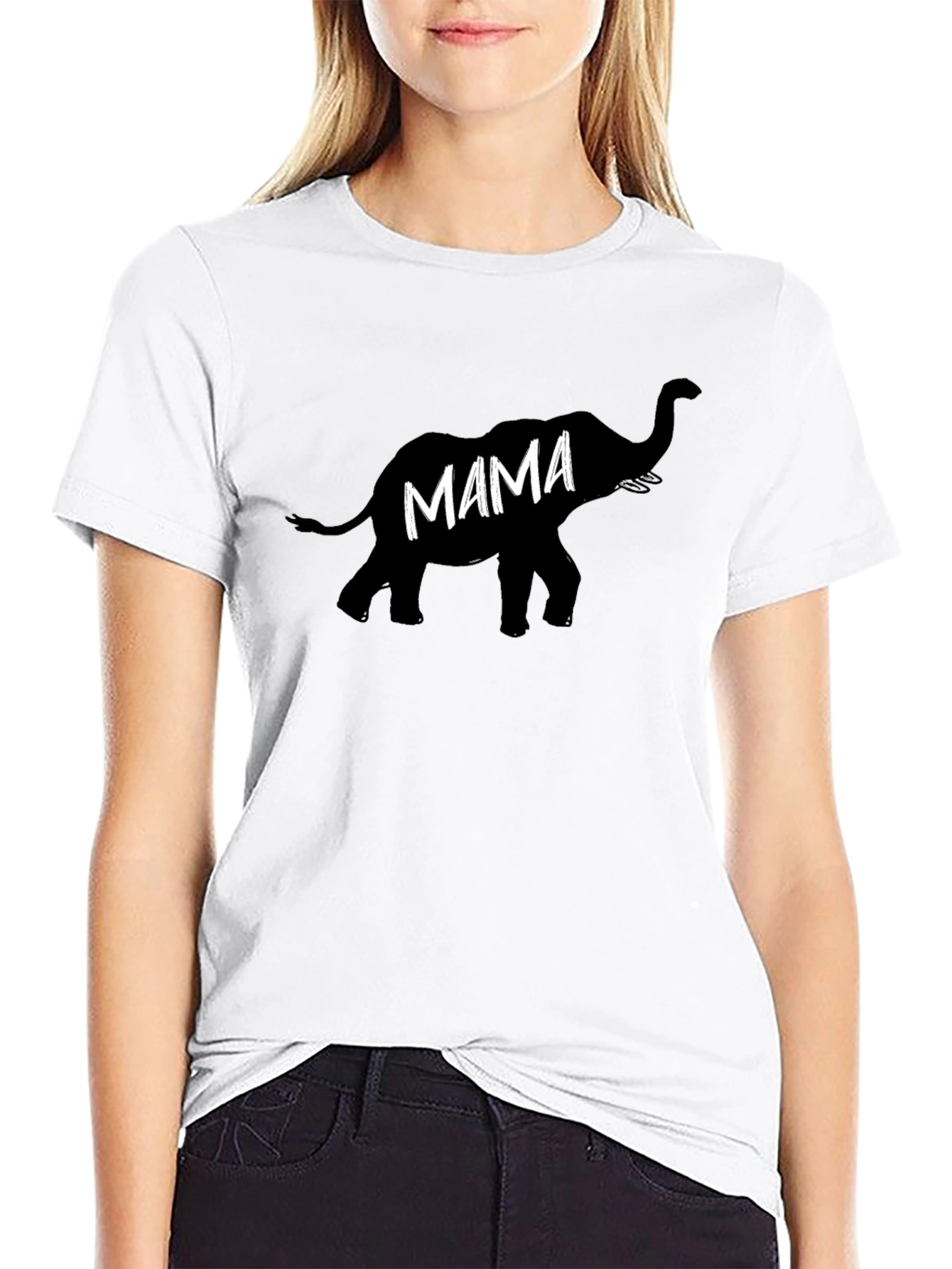 Mama Elephant Black T-Shirt -  Comfortable & Stylish