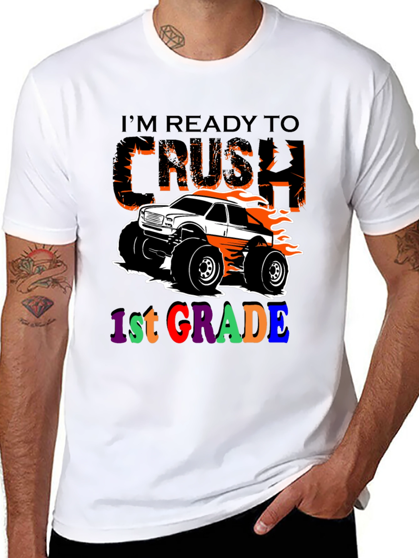 Ready to Crush 1st Grade Monster Truck T-Shirt