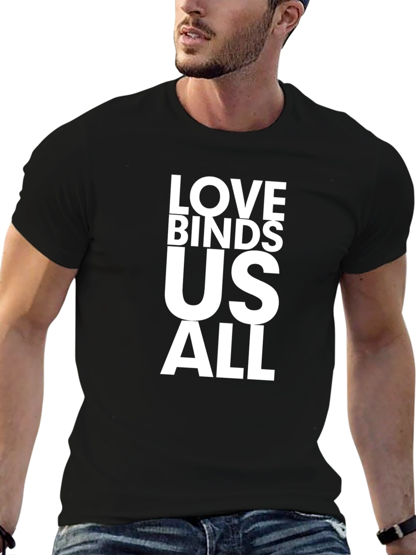 Love Binds Us All Graphic Tee - Black T-Shirt