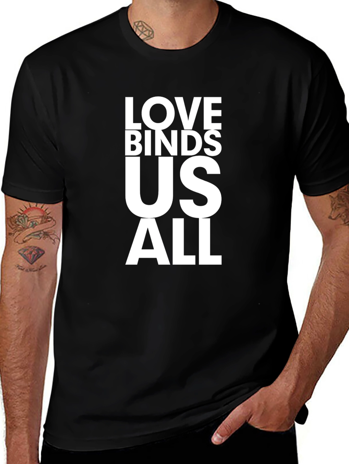 Love Binds Us All Graphic Tee - Black T-Shirt