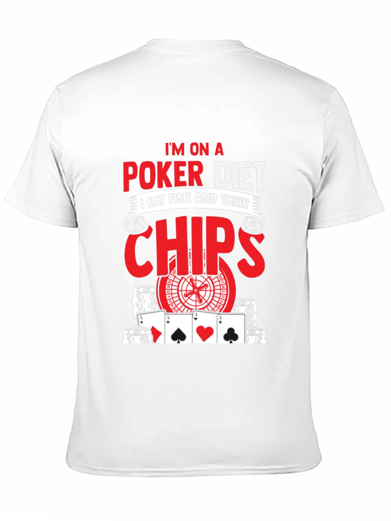 Poker Diet Graphic Tee - Eat Fish and Chips!