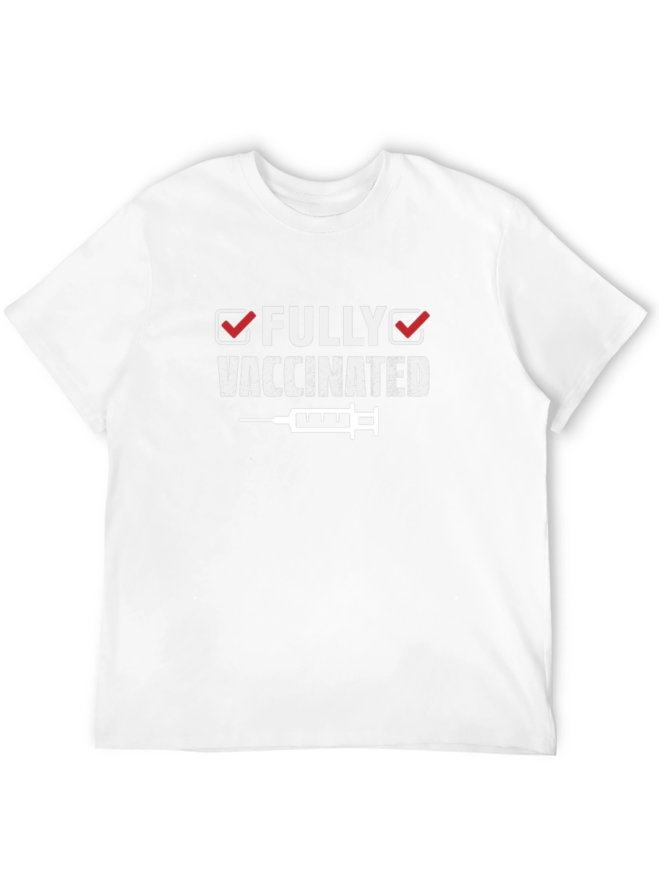 Fully Vaccinated Black Cotton Graphic T-Shirt