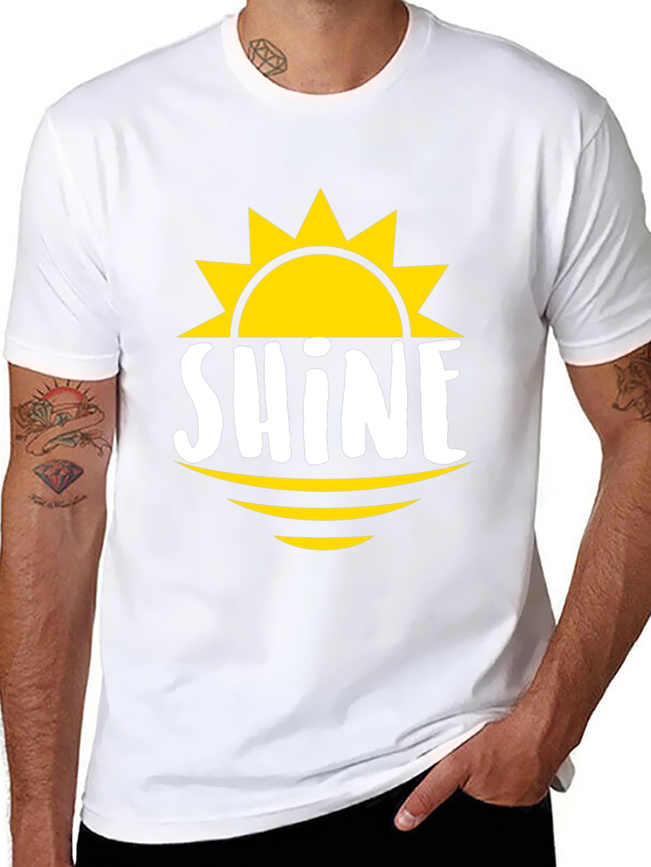 Shine Graphic Tee - Mens Black Cotton T-Shirt