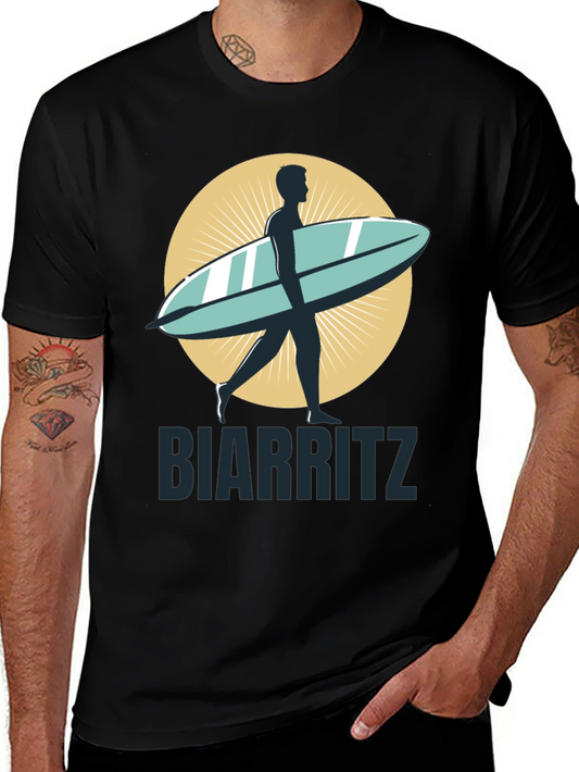 Biarritz Surfboard Graphic Tee - Stylish Casual Wear