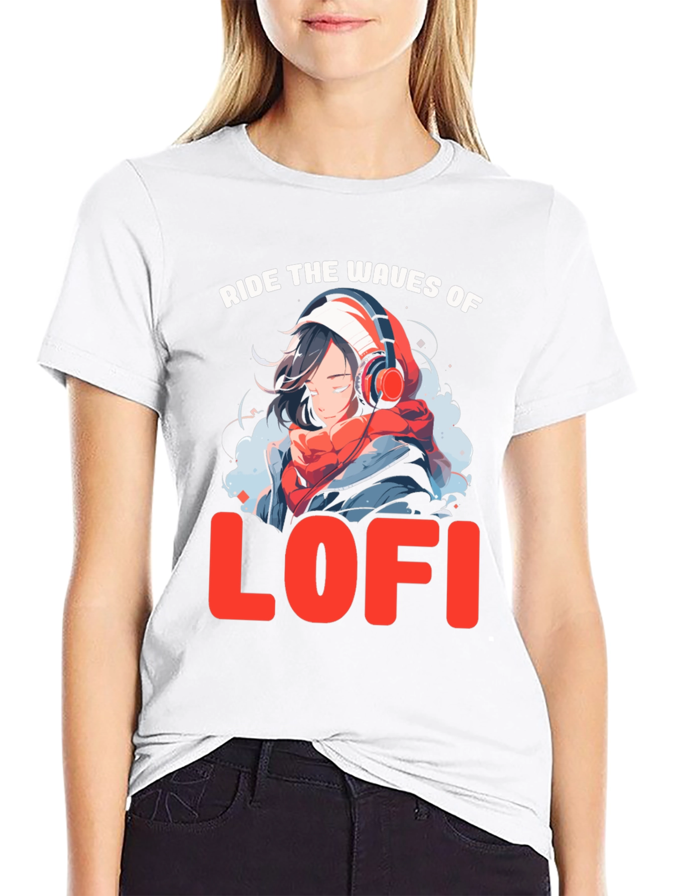 Ride the Waves of LoFi Black T-Shirt