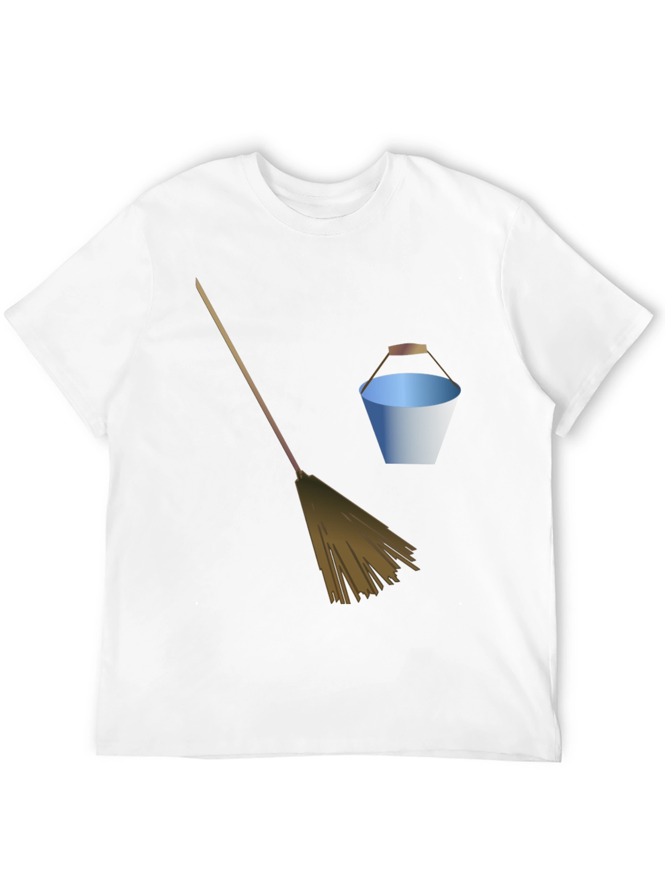 Broom and Bucket Graphic Tee - Black Cotton Blend