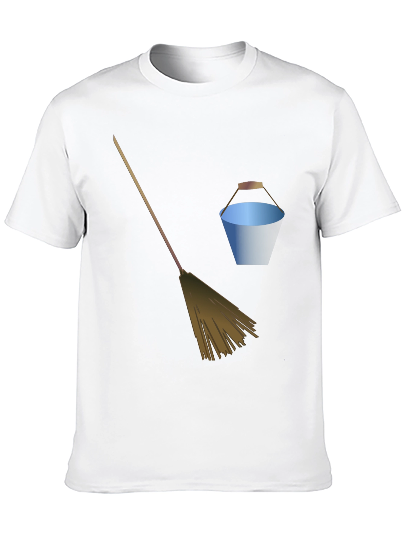 Broom and Bucket Graphic Tee - Black Cotton Blend