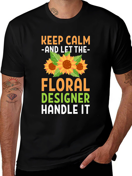 Keep Calm Floral Designer T-Shirt