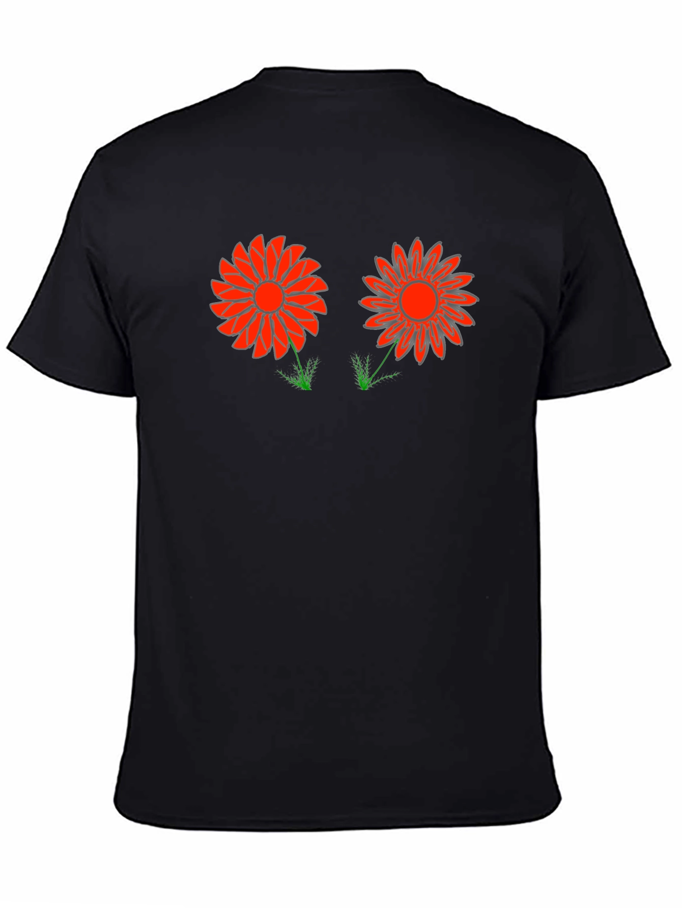 Funky Flower Graphic Tee - Black