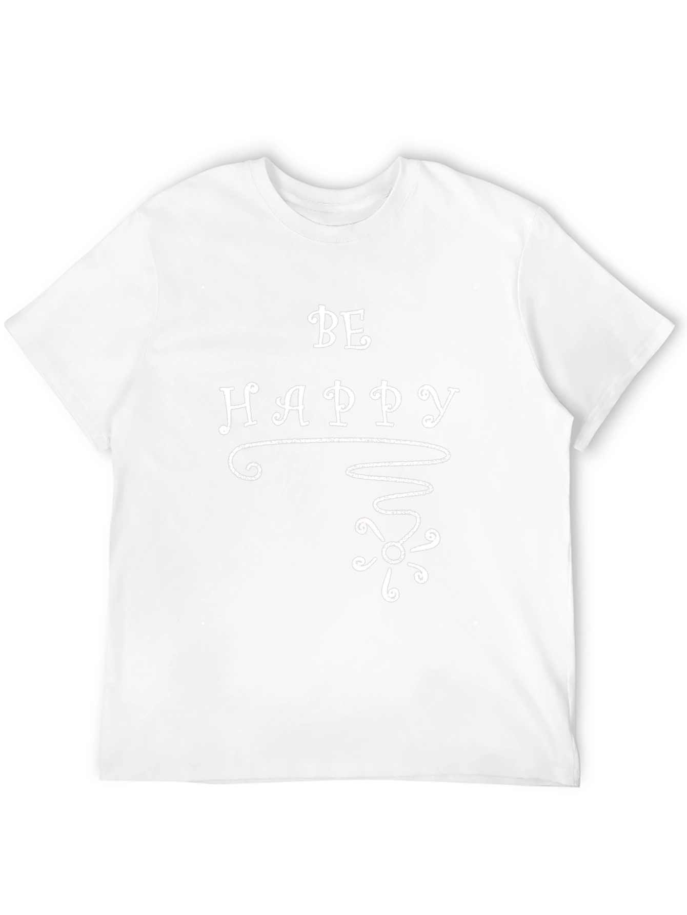 Be Happy Graphic T-Shirt Black Crew Neck Tee