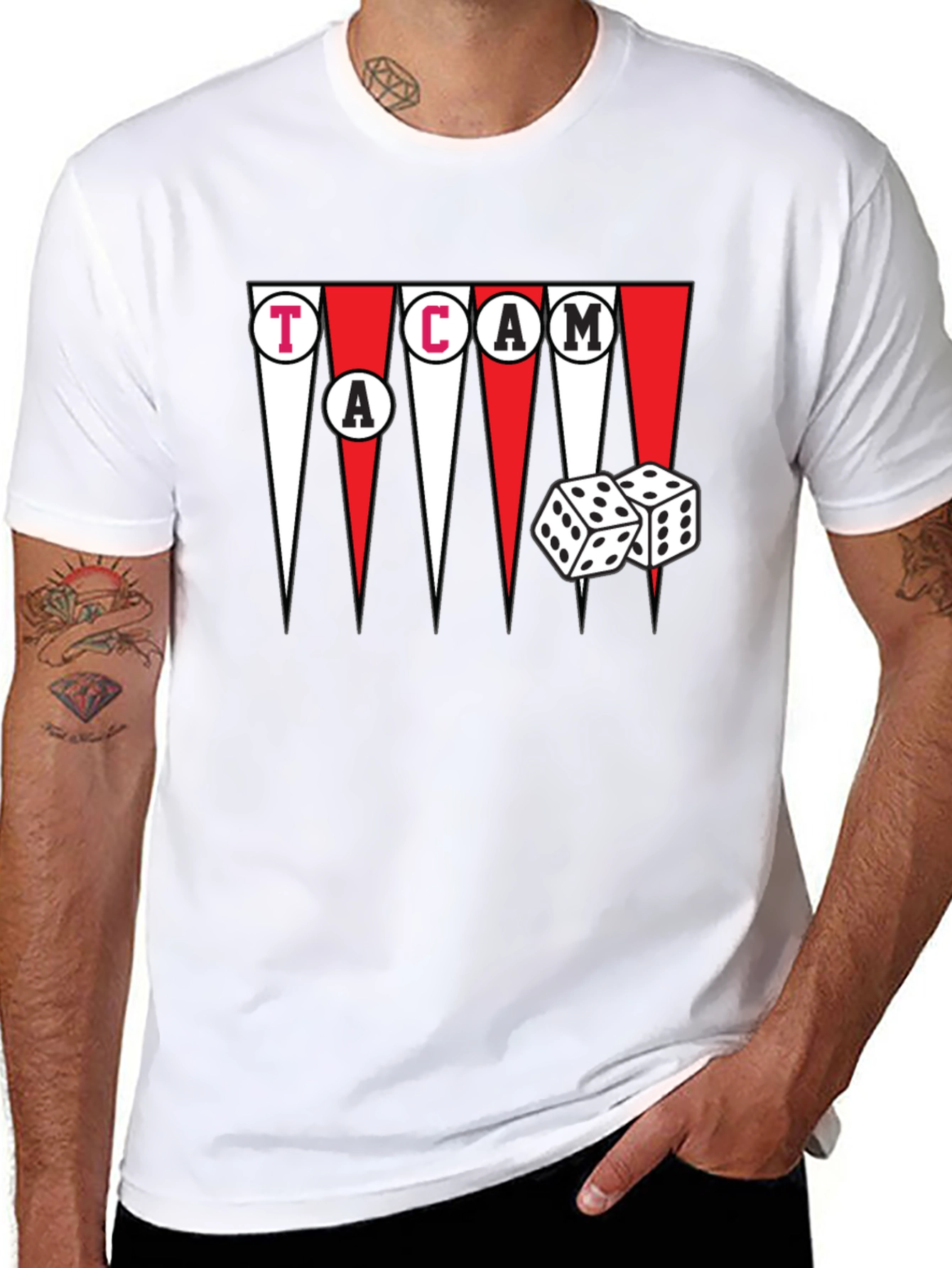Backgammon Dice Graphic T-Shirt - Game Night Ready
