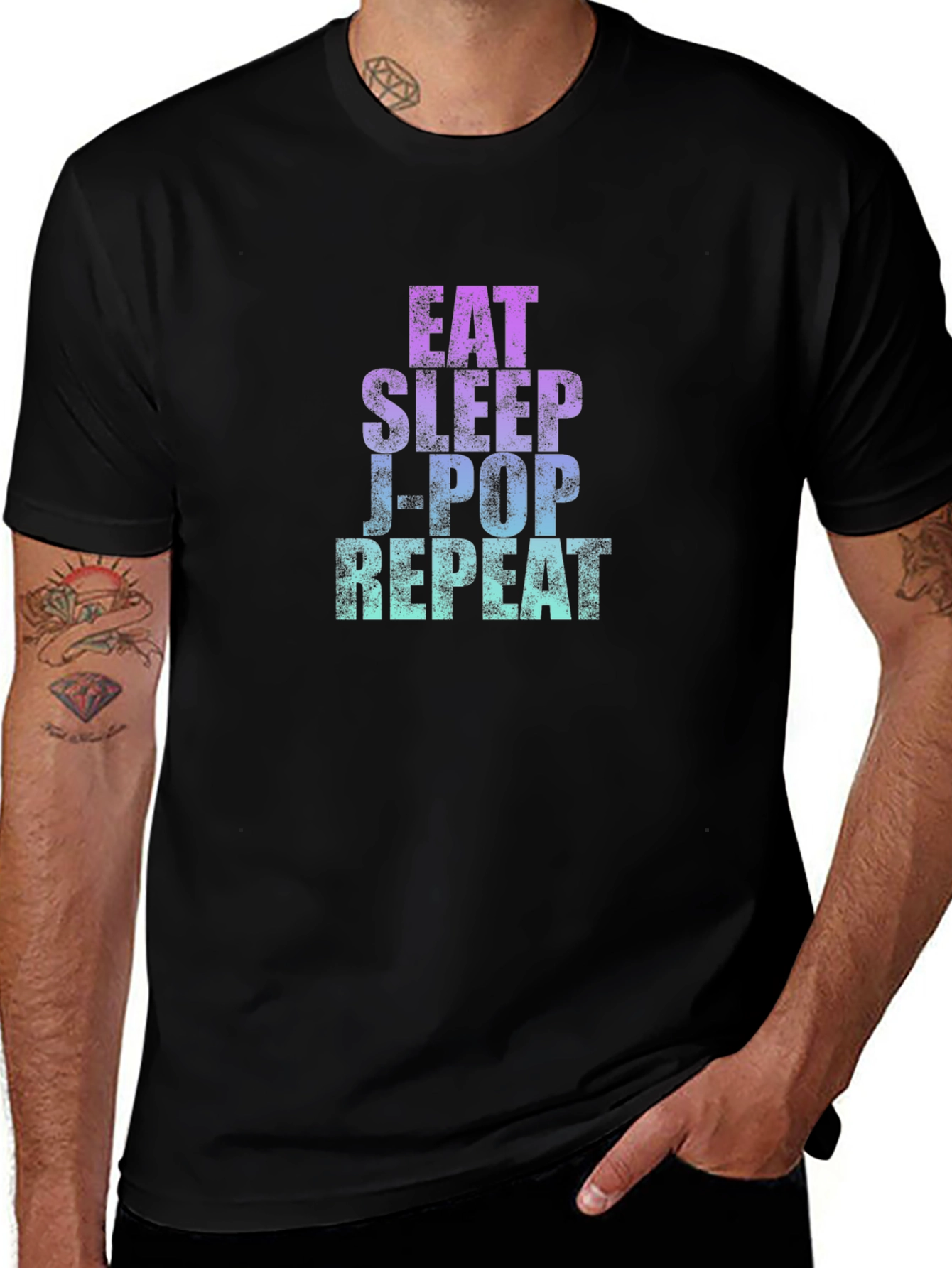 Eat Sleep J-Pop Repeat Graphic T-Shirt