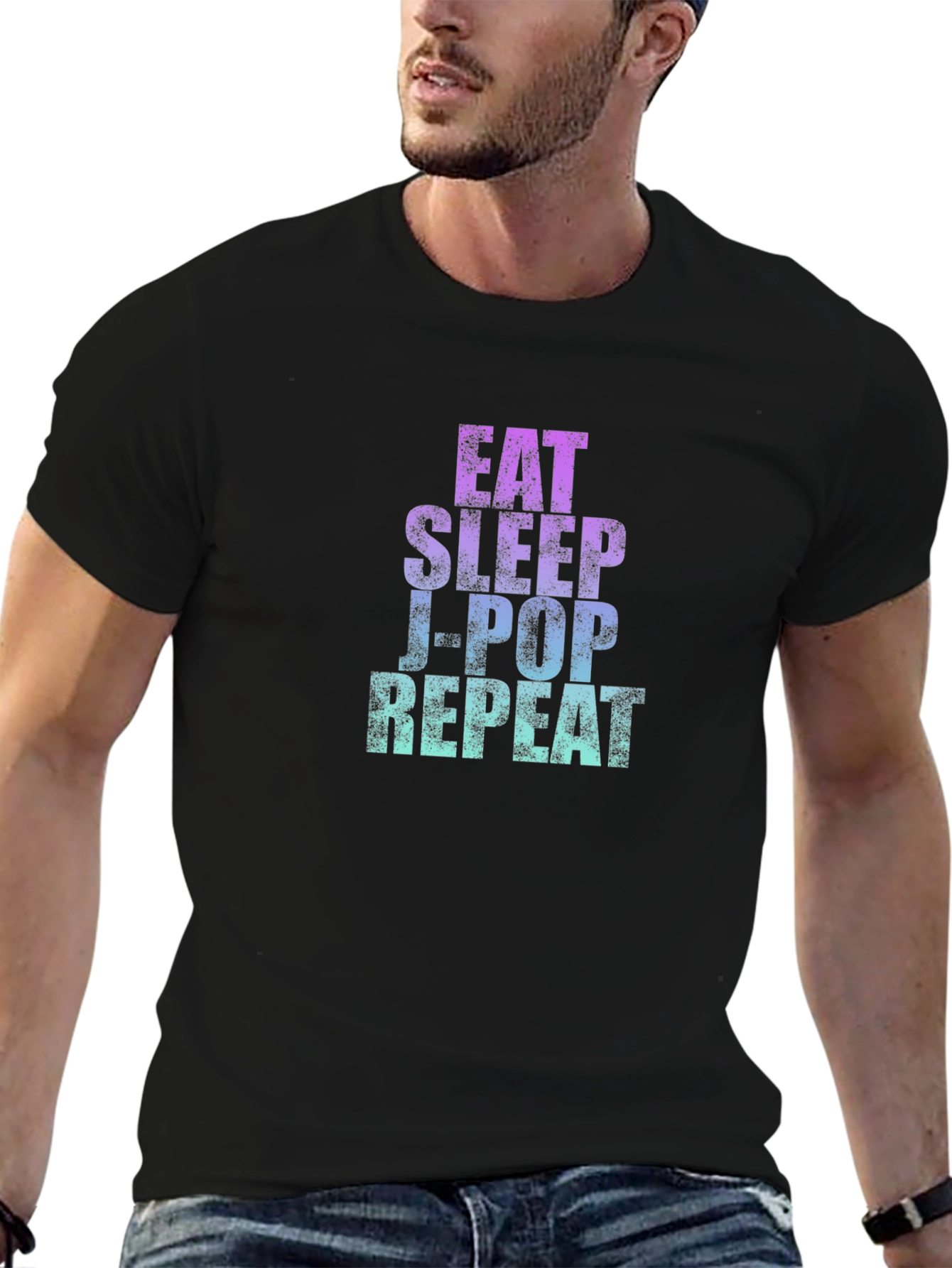 Eat Sleep J-Pop Repeat Graphic T-Shirt