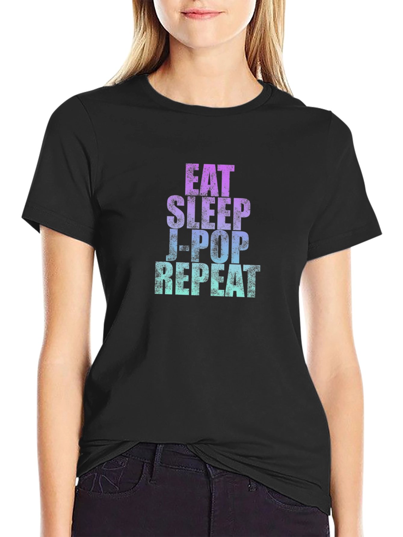 Eat Sleep J-Pop Repeat Graphic T-Shirt