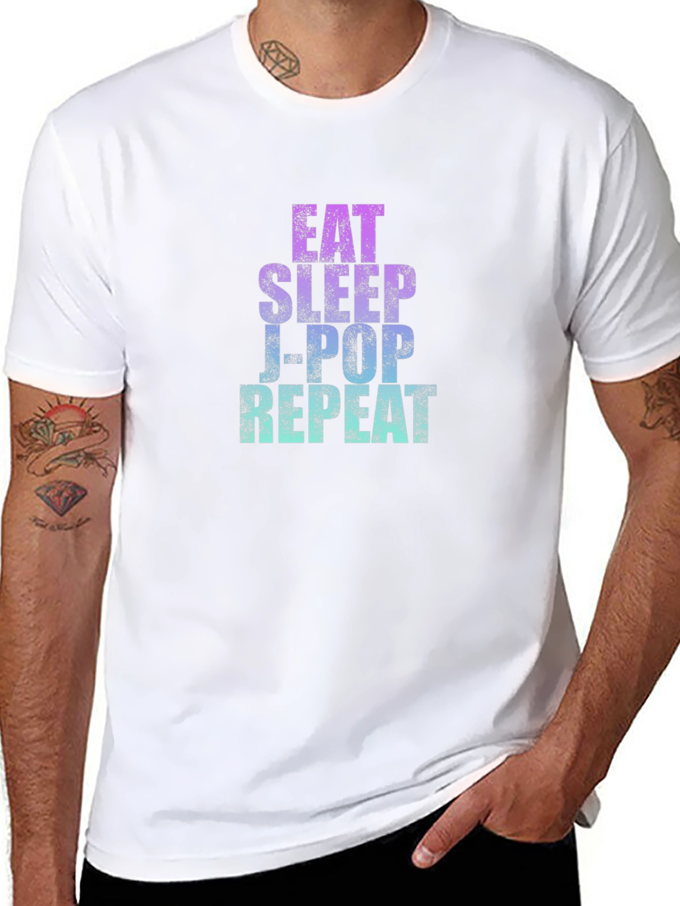 Eat Sleep J-Pop Repeat Graphic T-Shirt