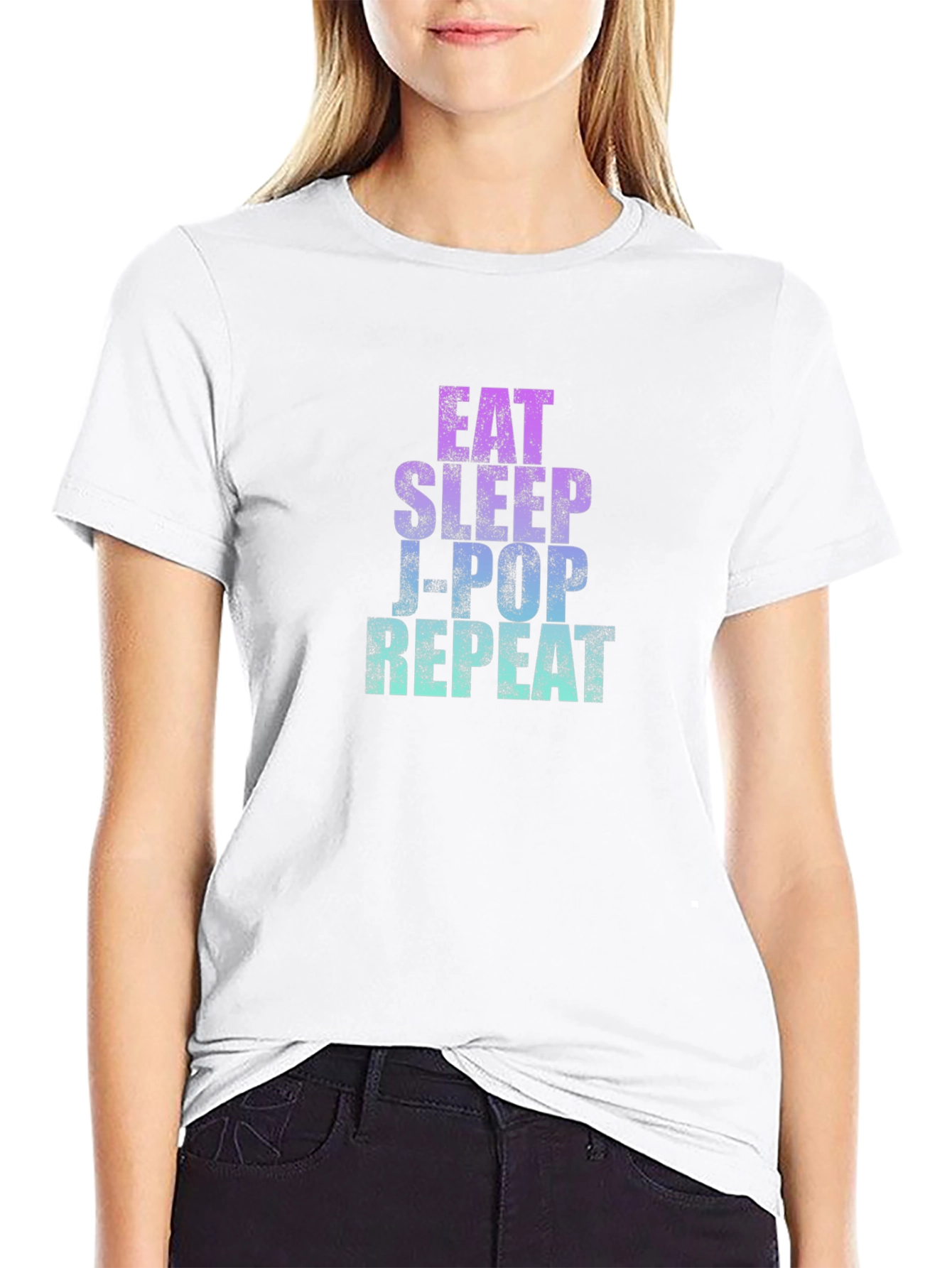 Eat Sleep J-Pop Repeat Graphic T-Shirt
