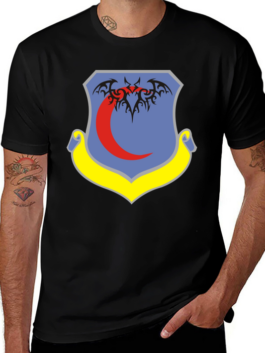 Black T-Shirt with Emblem Design