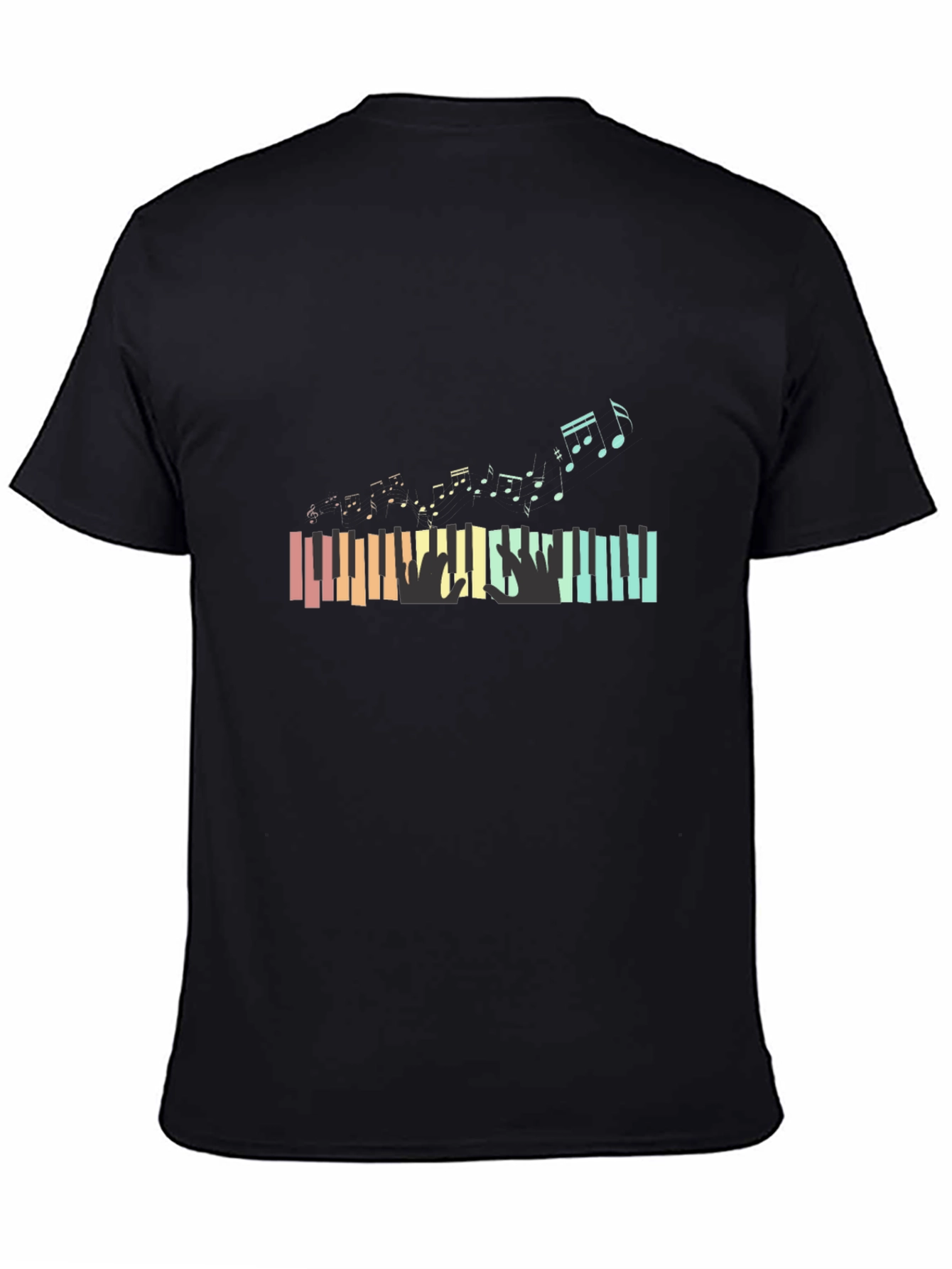 Piano Keys & Music Notes Graphic T-Shirt