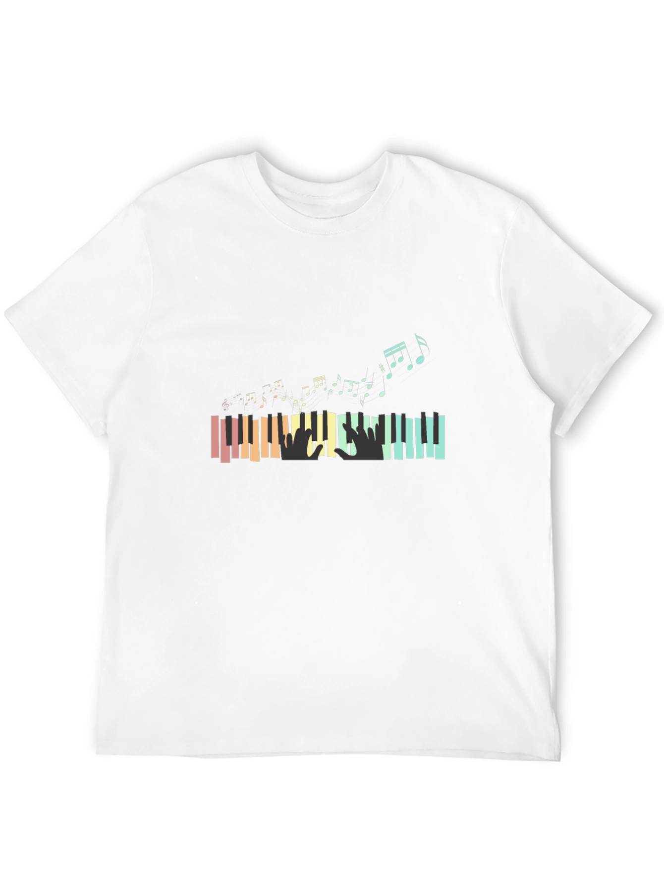 Piano Keys & Music Notes Graphic T-Shirt