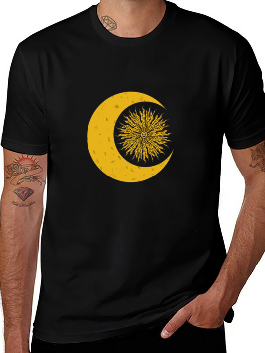 Celestial Sun and Moon Graphic T-Shirt