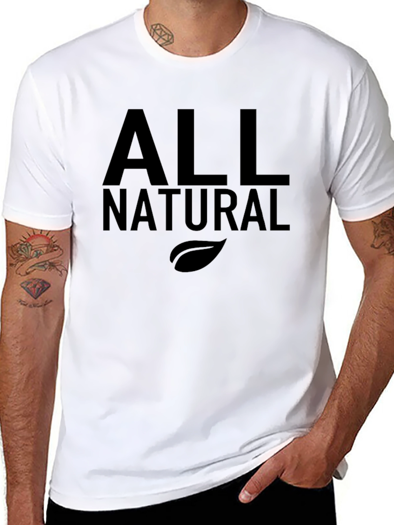 All Natural Black Graphic T-Shirt - Soft Cotton Blend