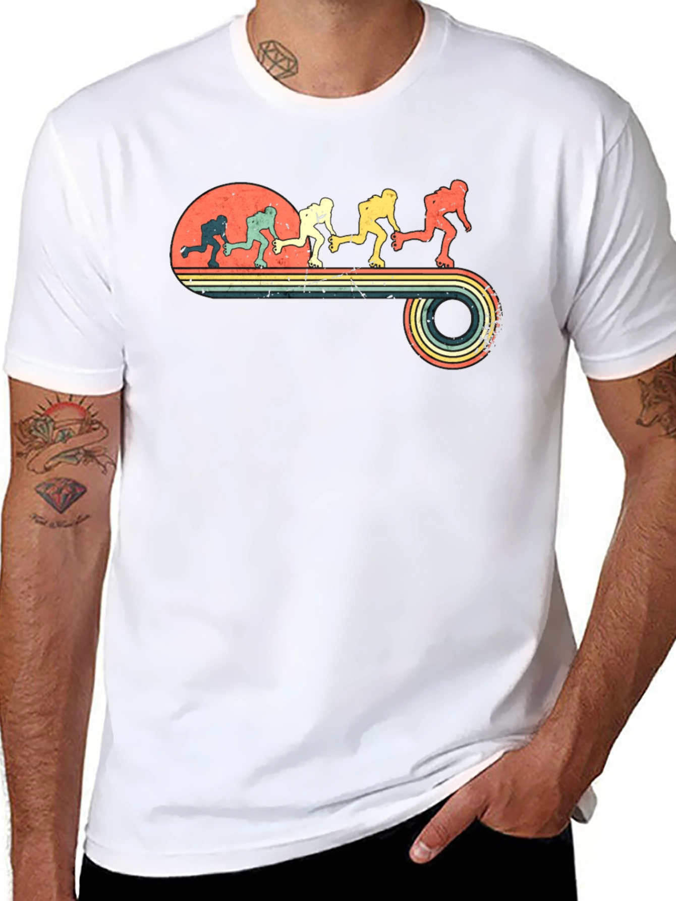 Retro Roller Skate Evolution Graphic T-Shirt