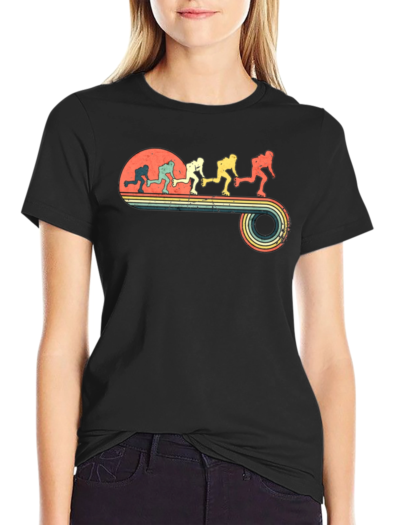 Retro Roller Skate Evolution Graphic T-Shirt