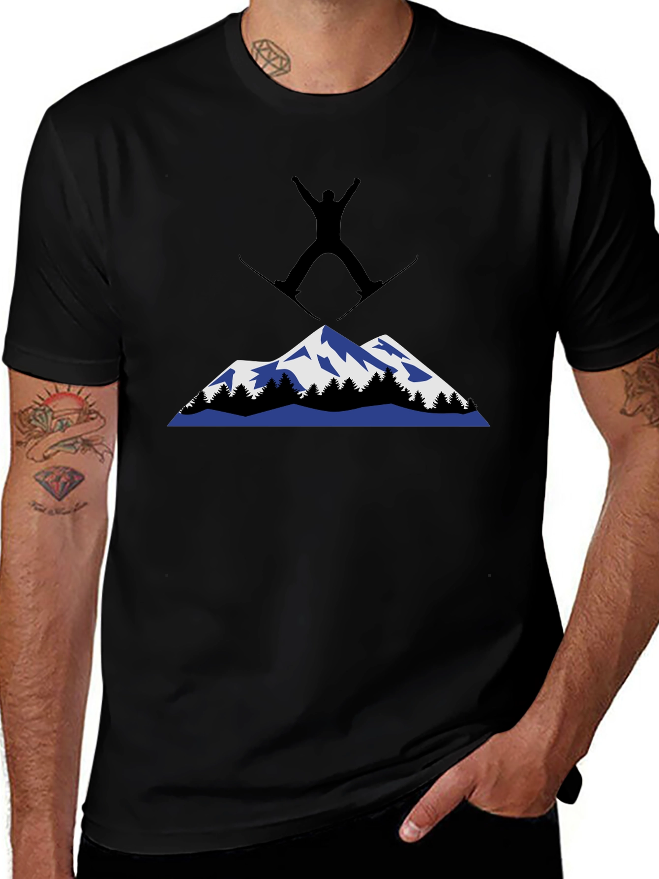 Mountain Skiing Graphic T-Shirt