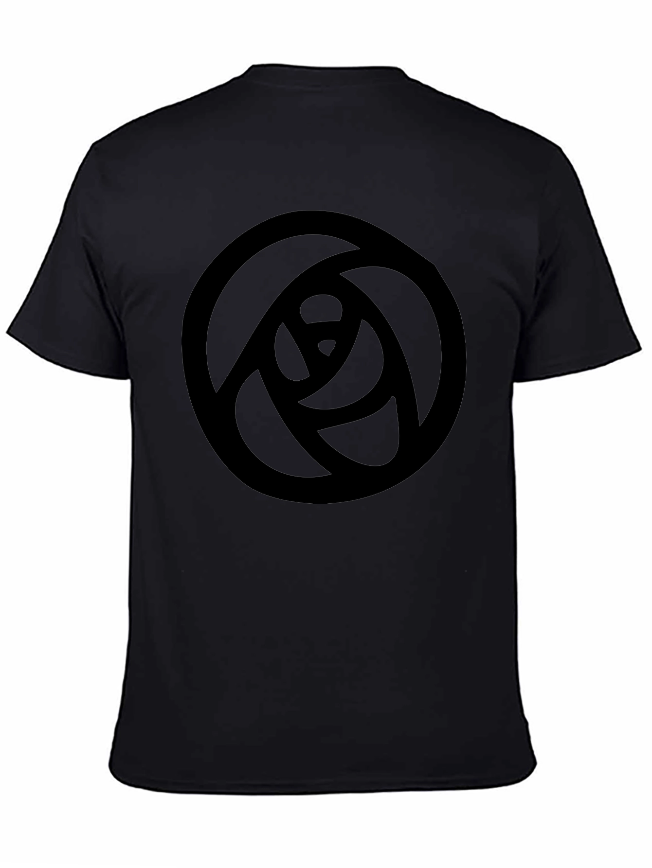Modern Rose Graphic Black T-Shirt