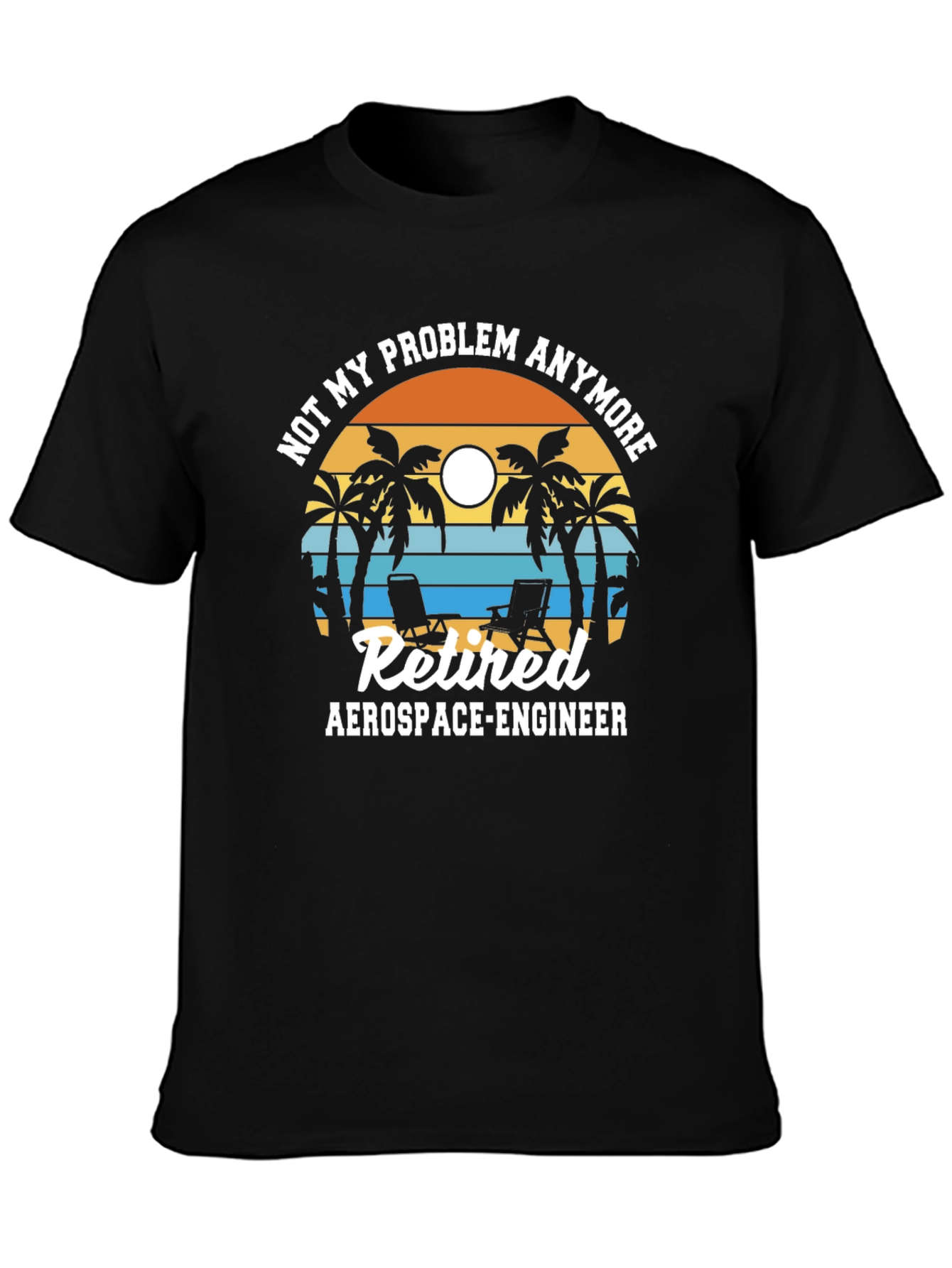 Retired Aerospace Engineer T-Shirt - Beach Sunset Graphic Tee