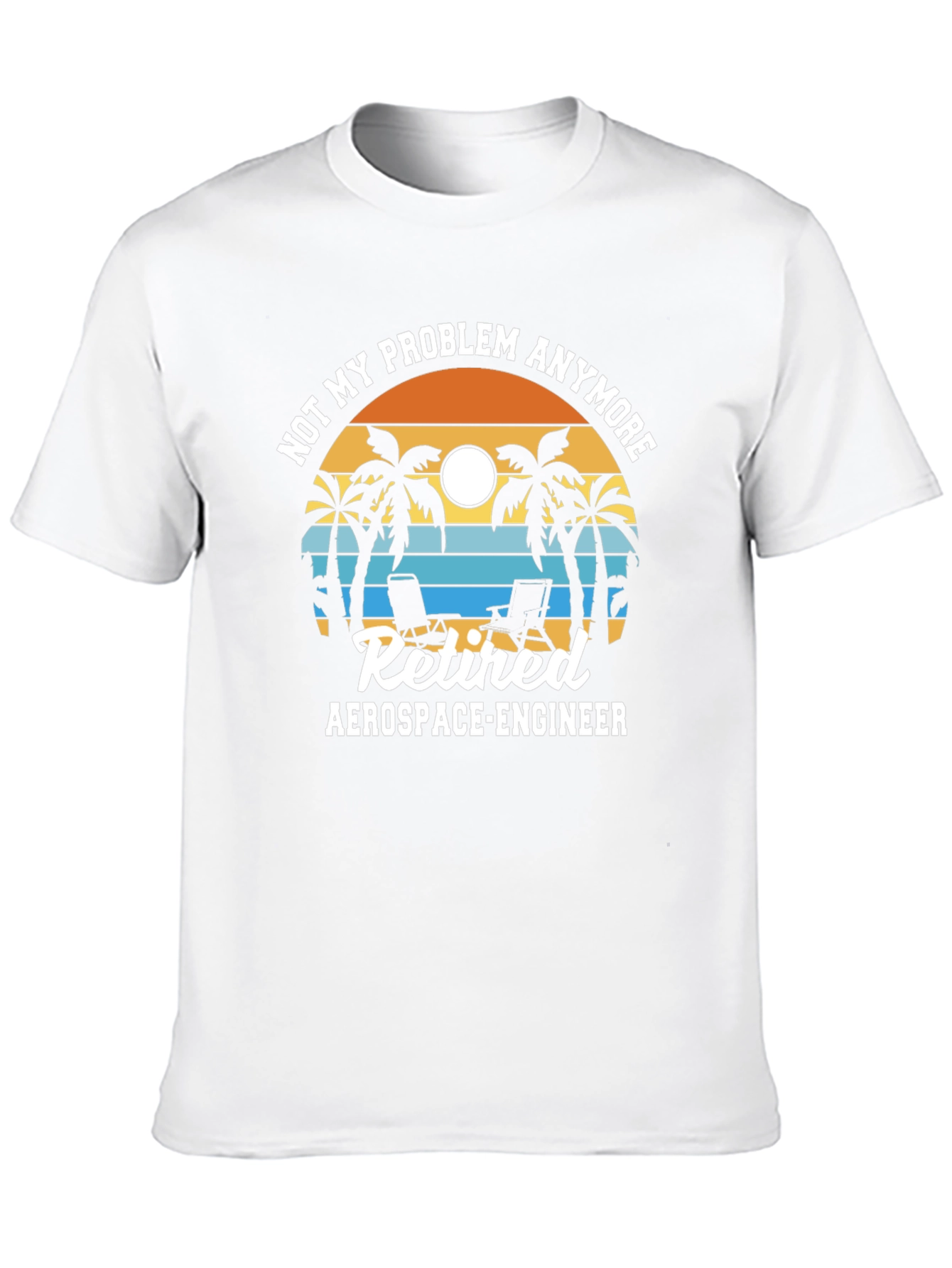 Retired Aerospace Engineer T-Shirt - Beach Sunset Graphic Tee