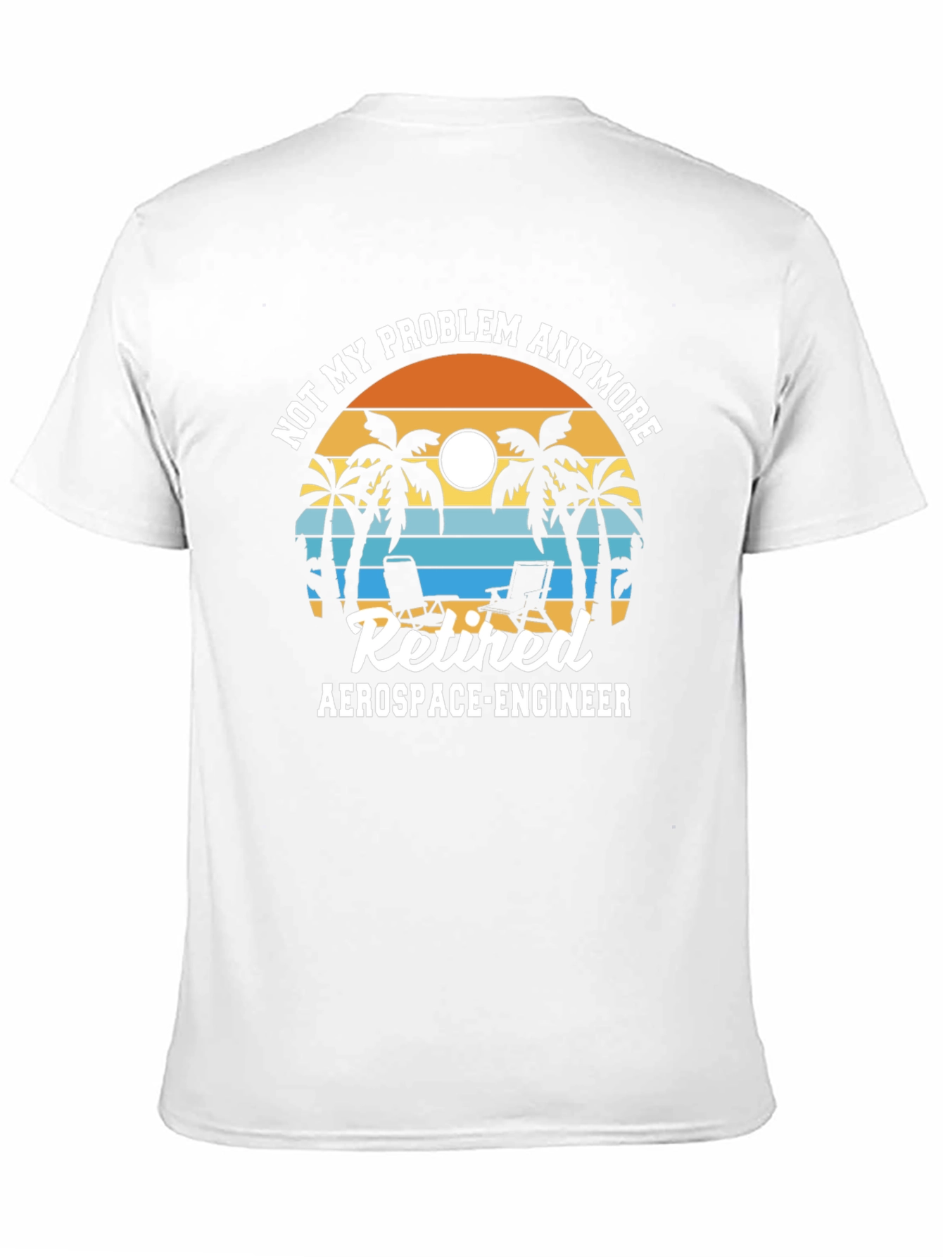 Retired Aerospace Engineer T-Shirt - Beach Sunset Graphic Tee