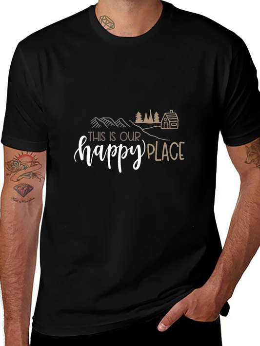 This Is Our Happy Place Graphic Tee - Black