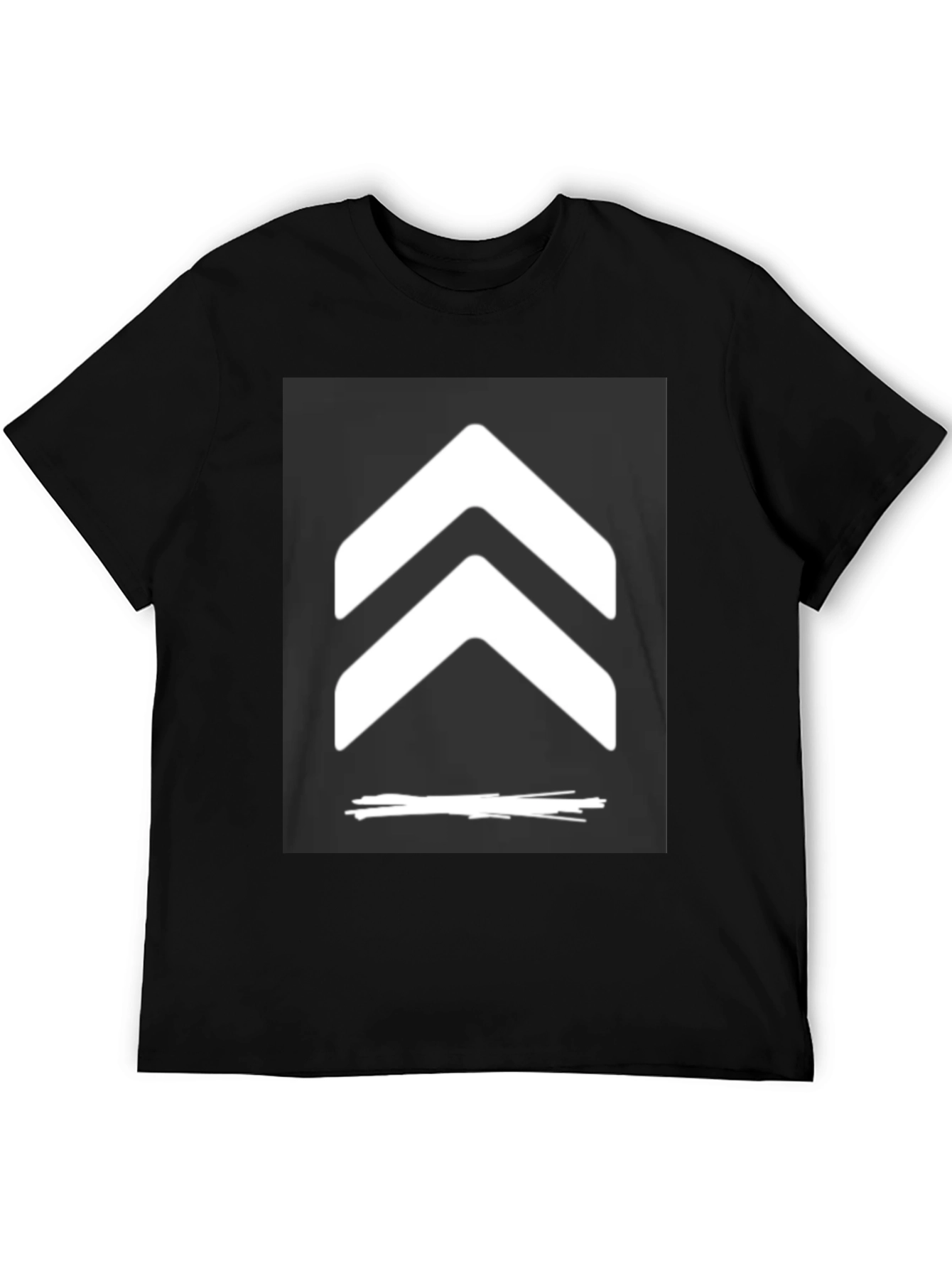 Modern Black T-Shirt with Chevron Graphic