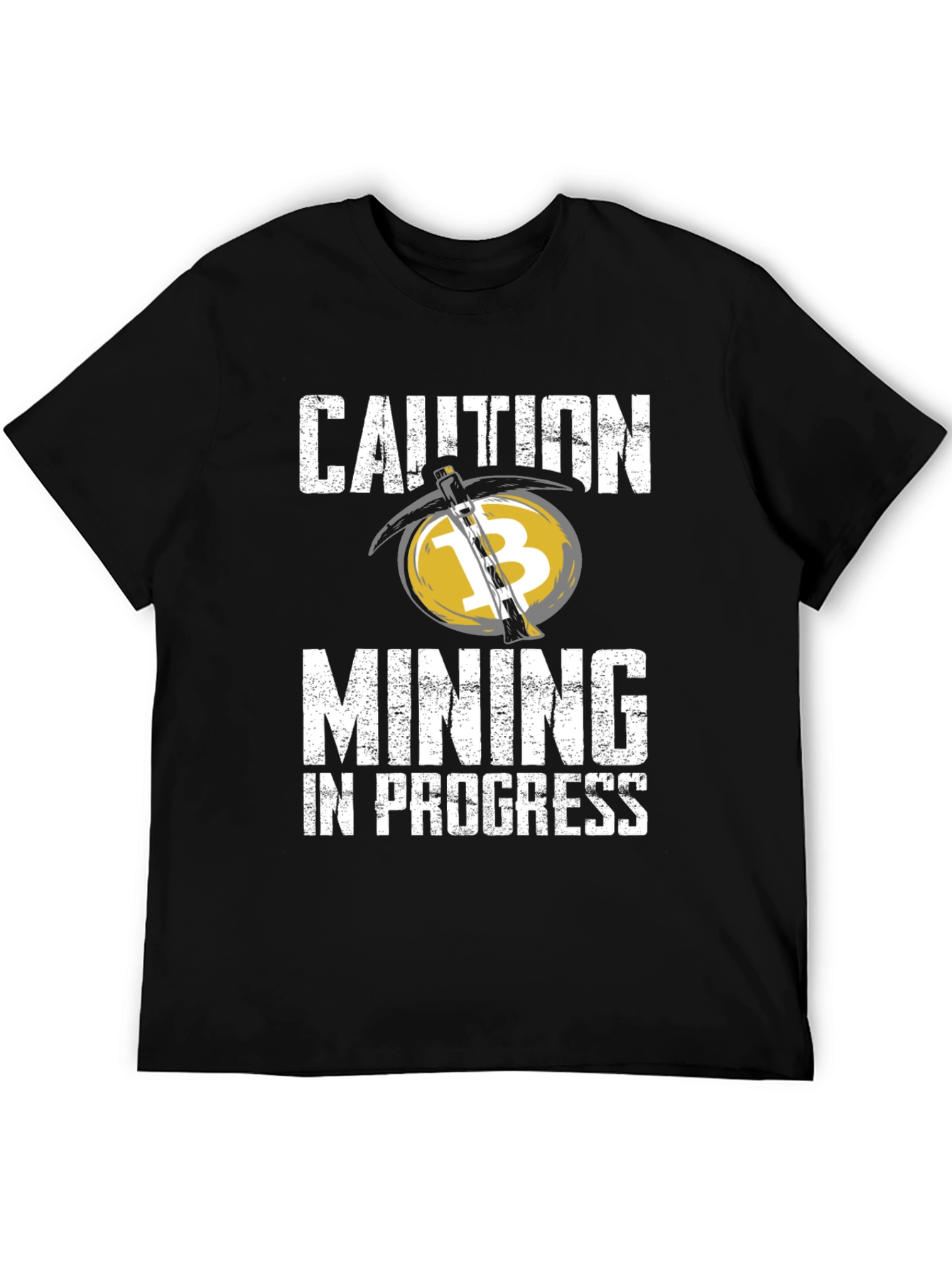 Caution Mining in Progress Black T-Shirt