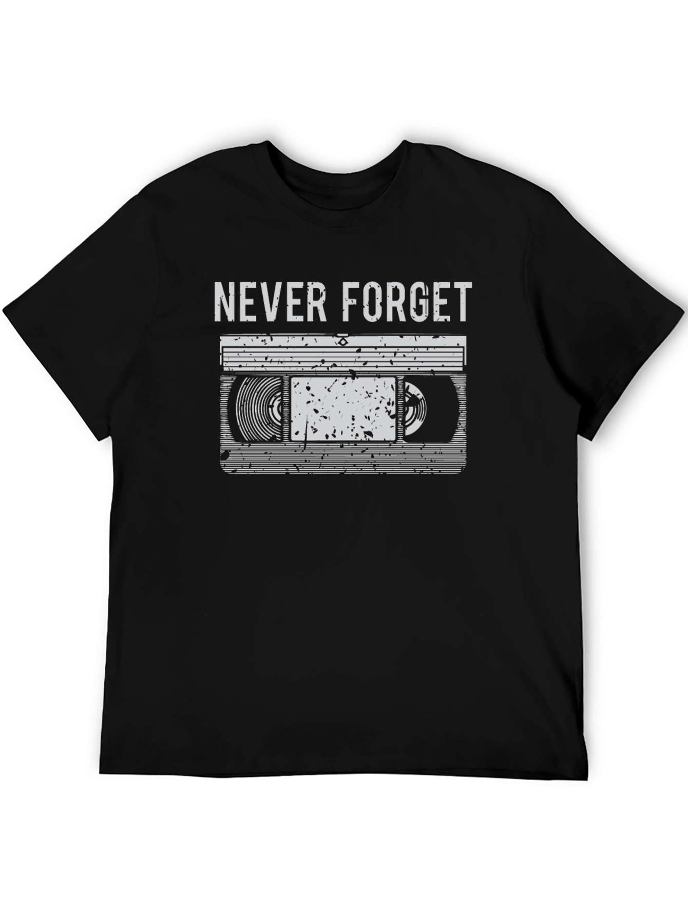 Retro Never Forget Cassette Tape Graphic T-Shirt