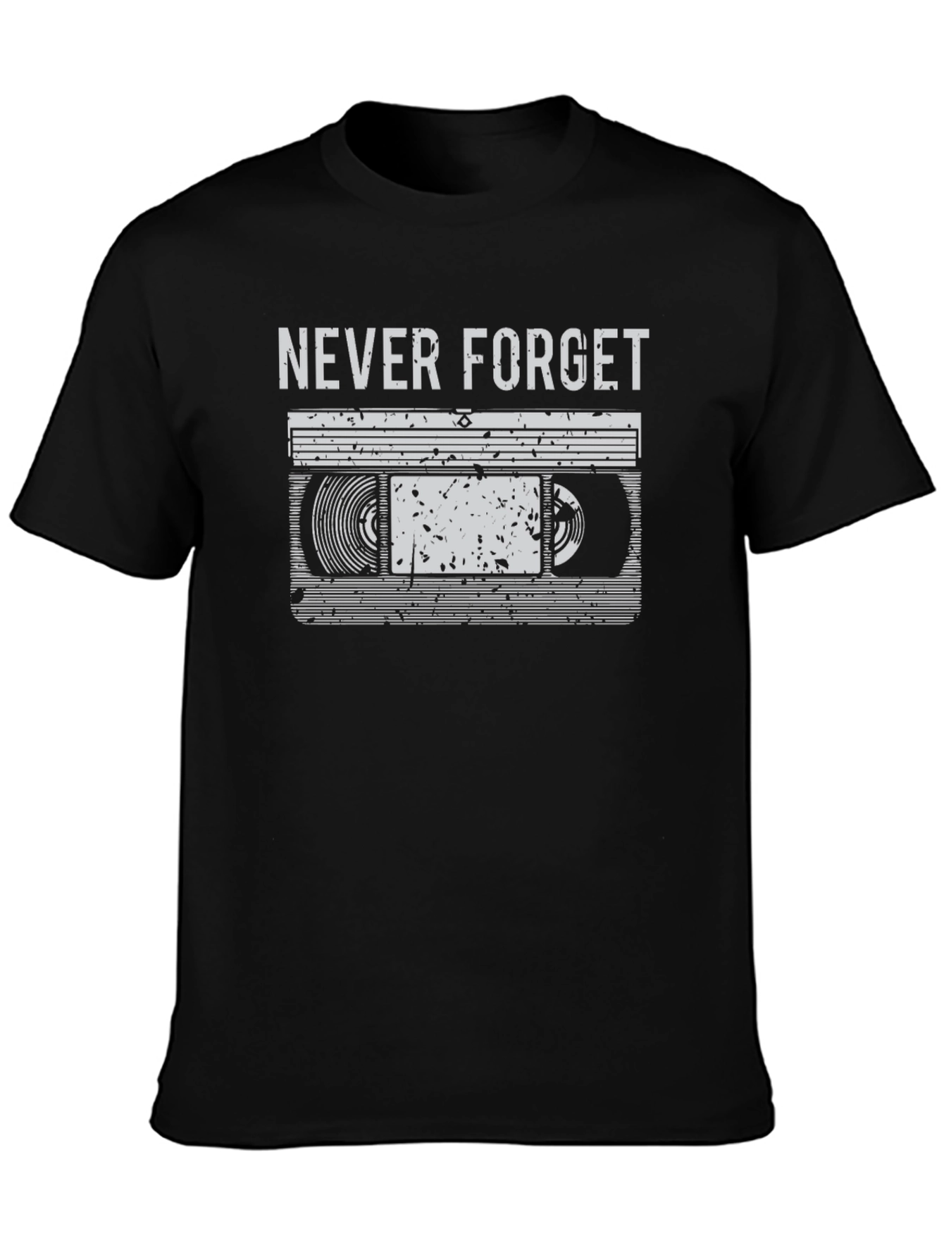 Retro Never Forget Cassette Tape Graphic T-Shirt