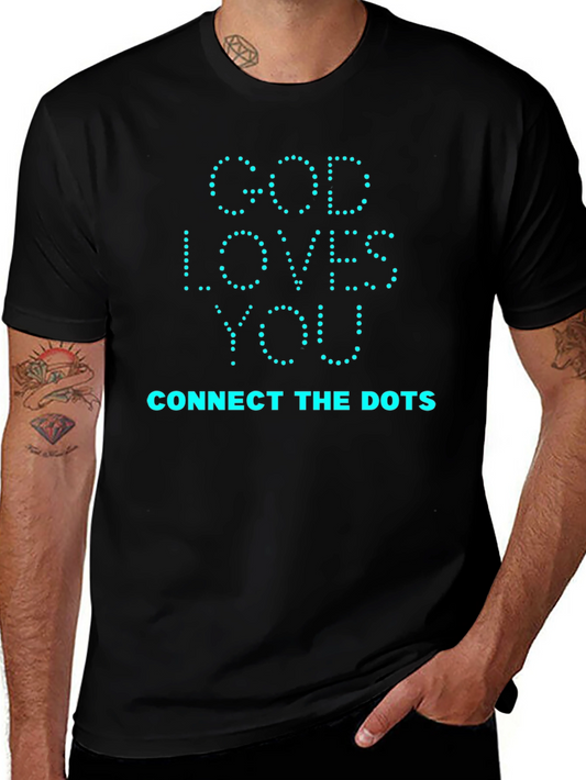 God Loves You Connect The Dots Black T-Shirt