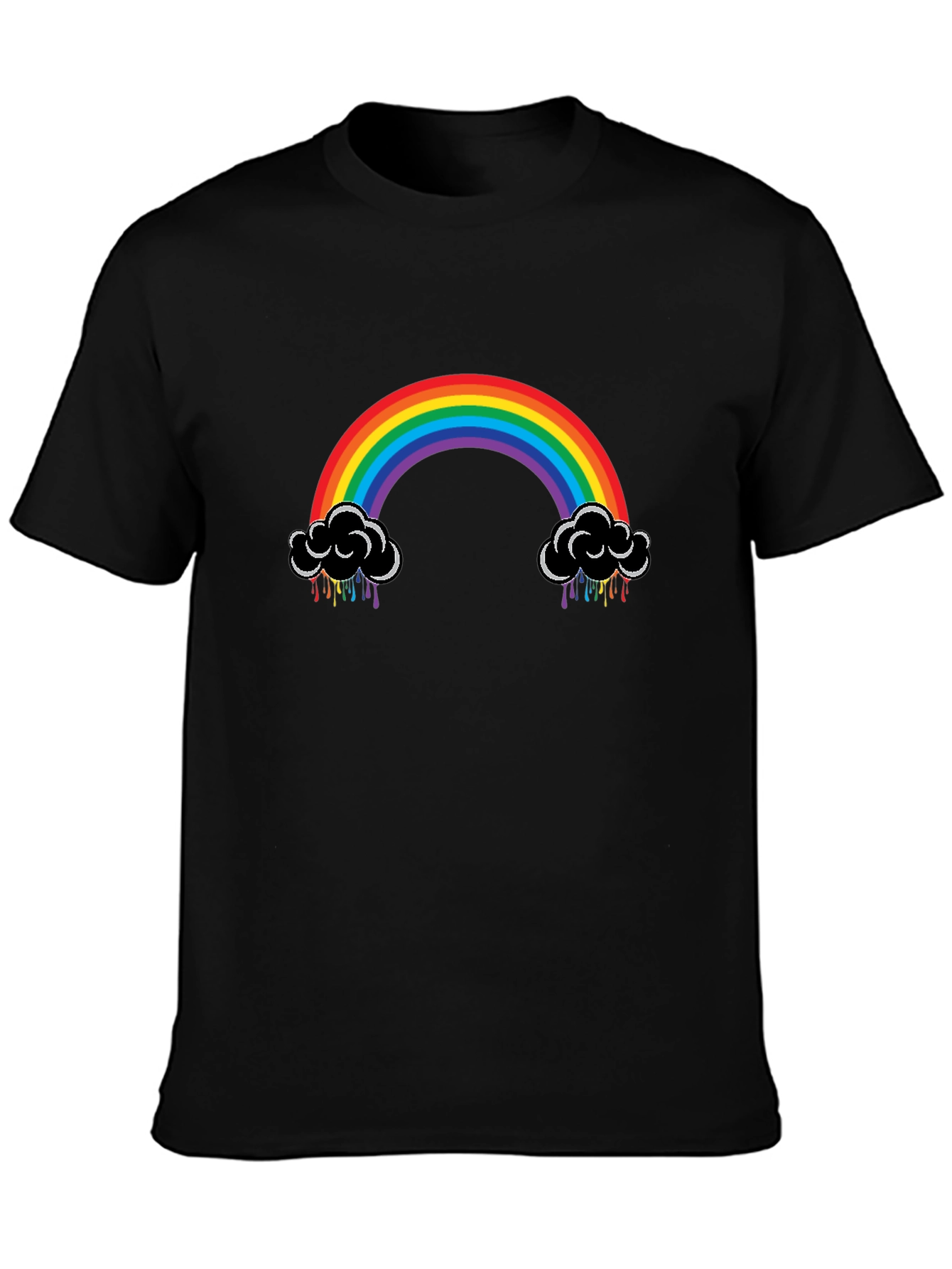 Rainbow Cloud Black T-Shirt