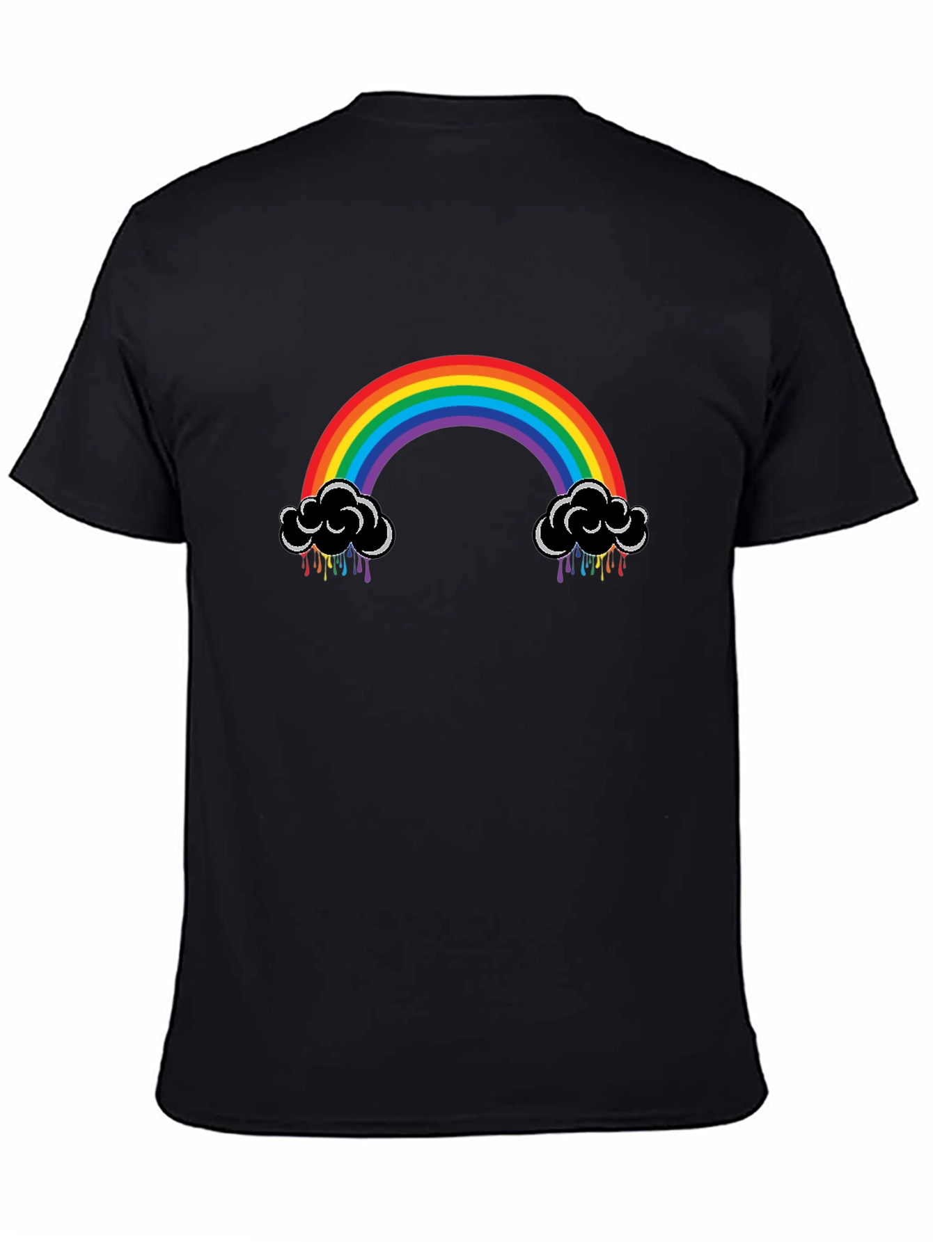 Rainbow Cloud Black T-Shirt