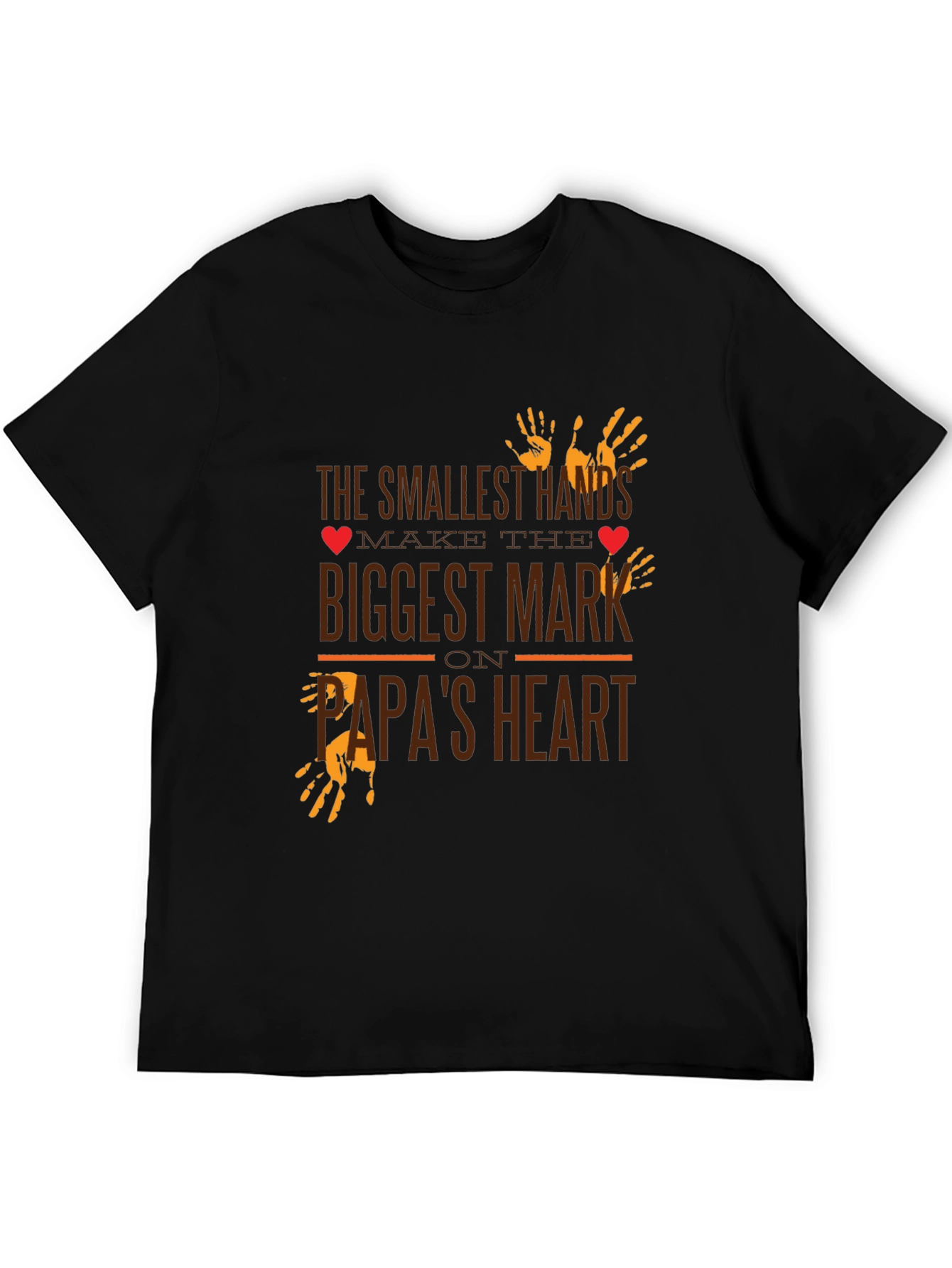 Papas Heart T-Shirt - Smallest Hands Biggest Mark