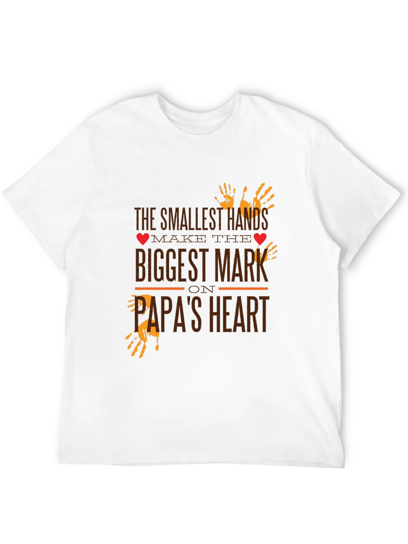 Papas Heart T-Shirt - Smallest Hands Biggest Mark