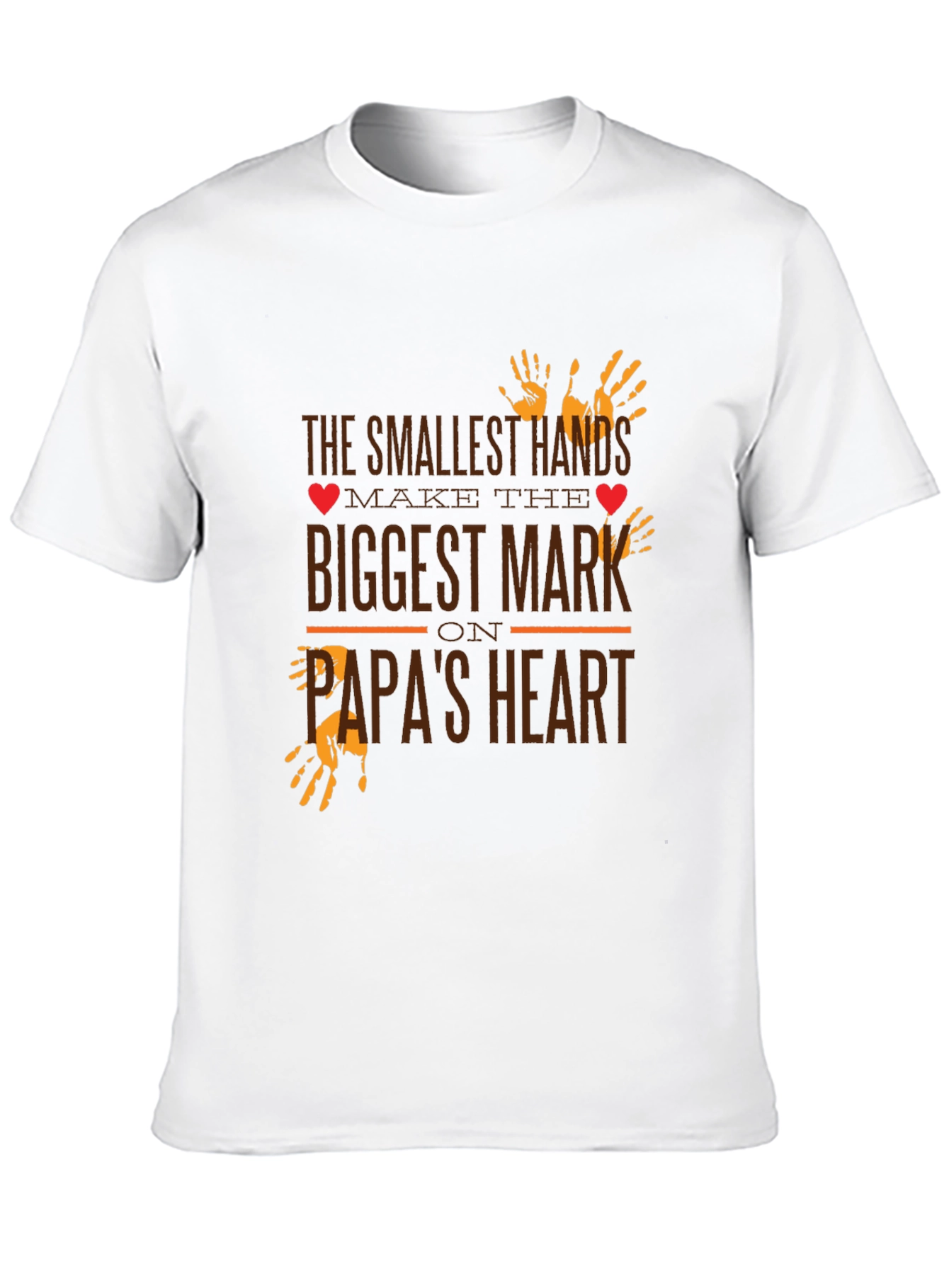 Papas Heart T-Shirt - Smallest Hands Biggest Mark
