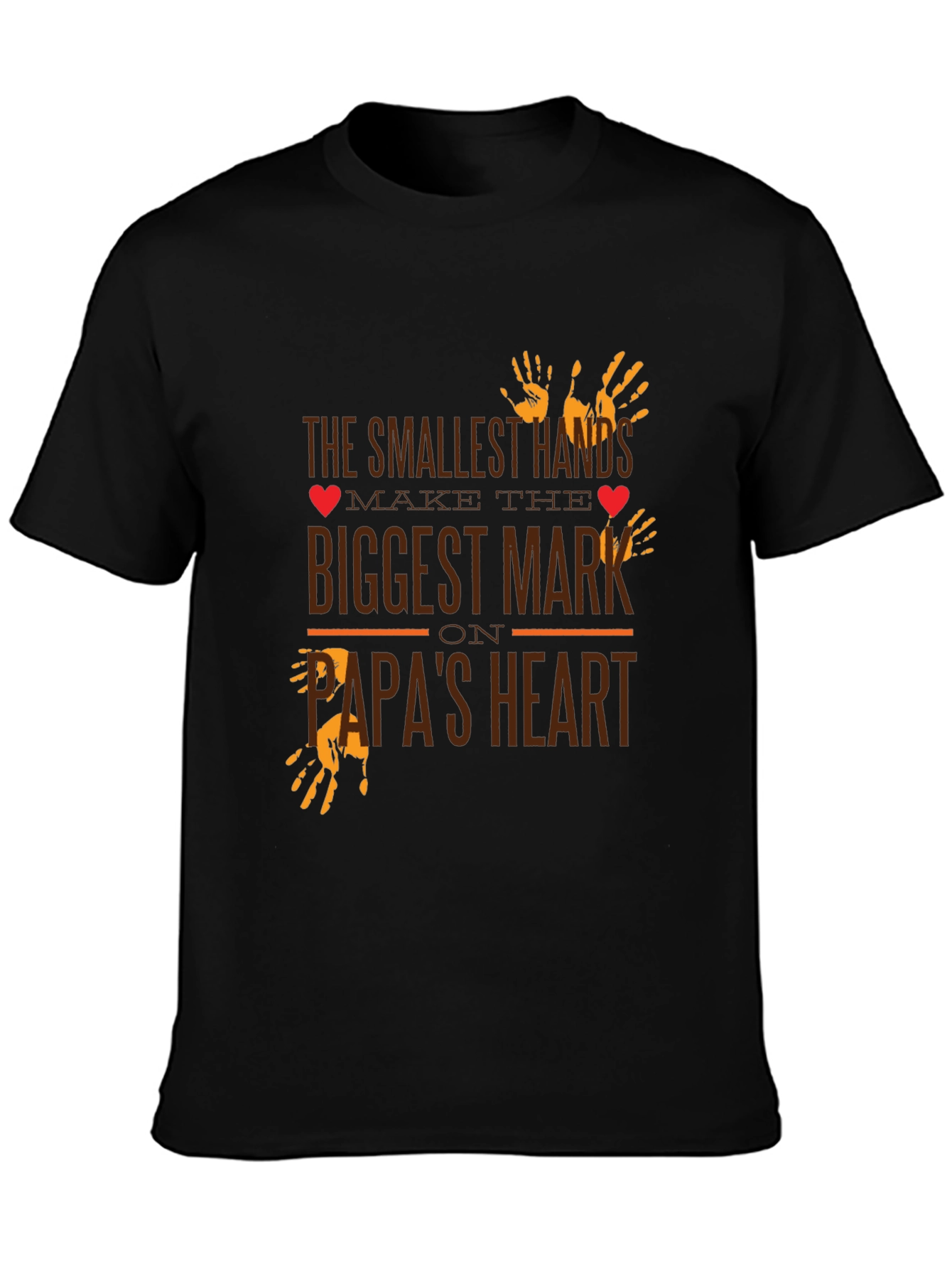 Papas Heart T-Shirt - Smallest Hands Biggest Mark